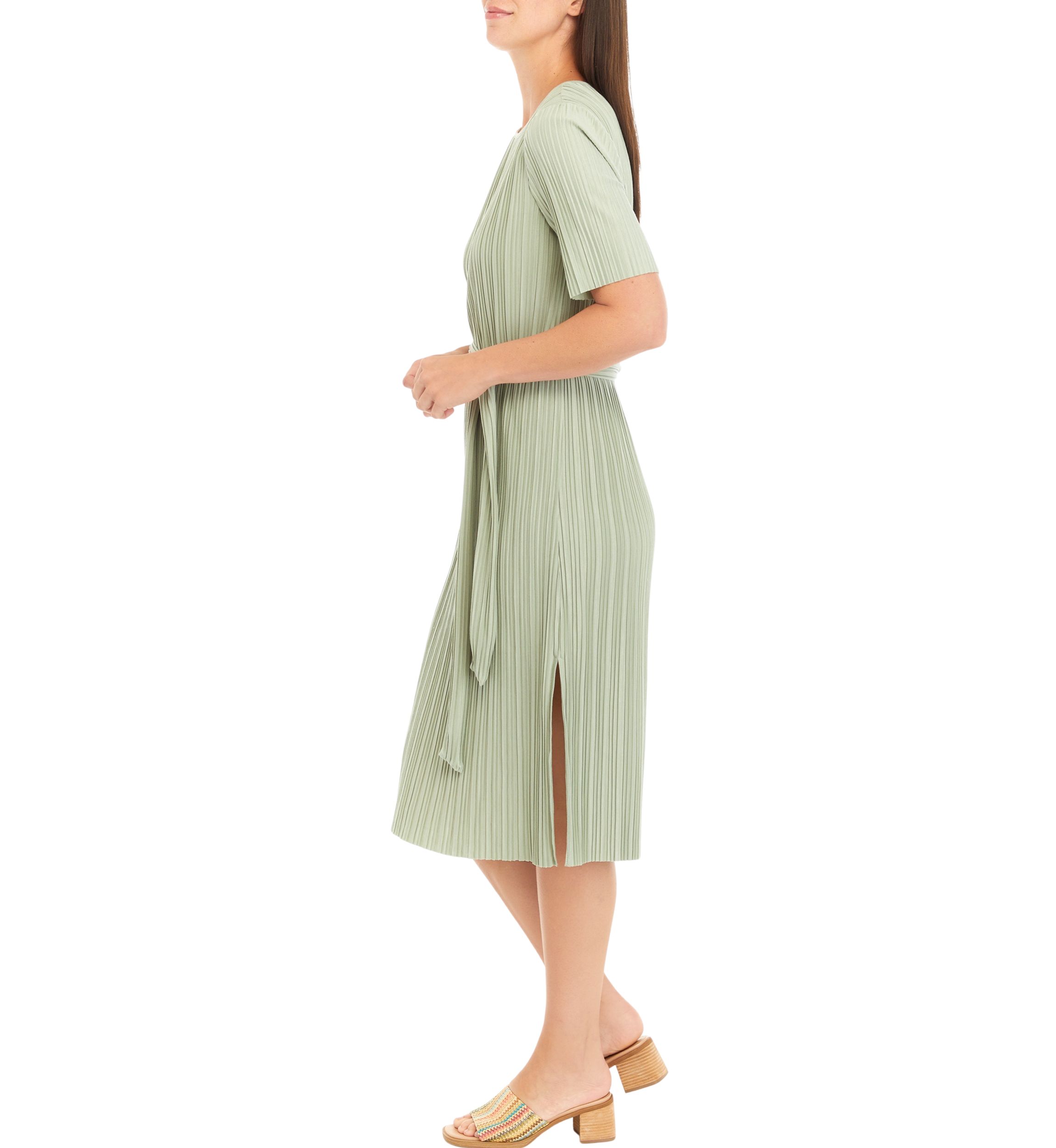 Womens Tie Waist Midi Dress