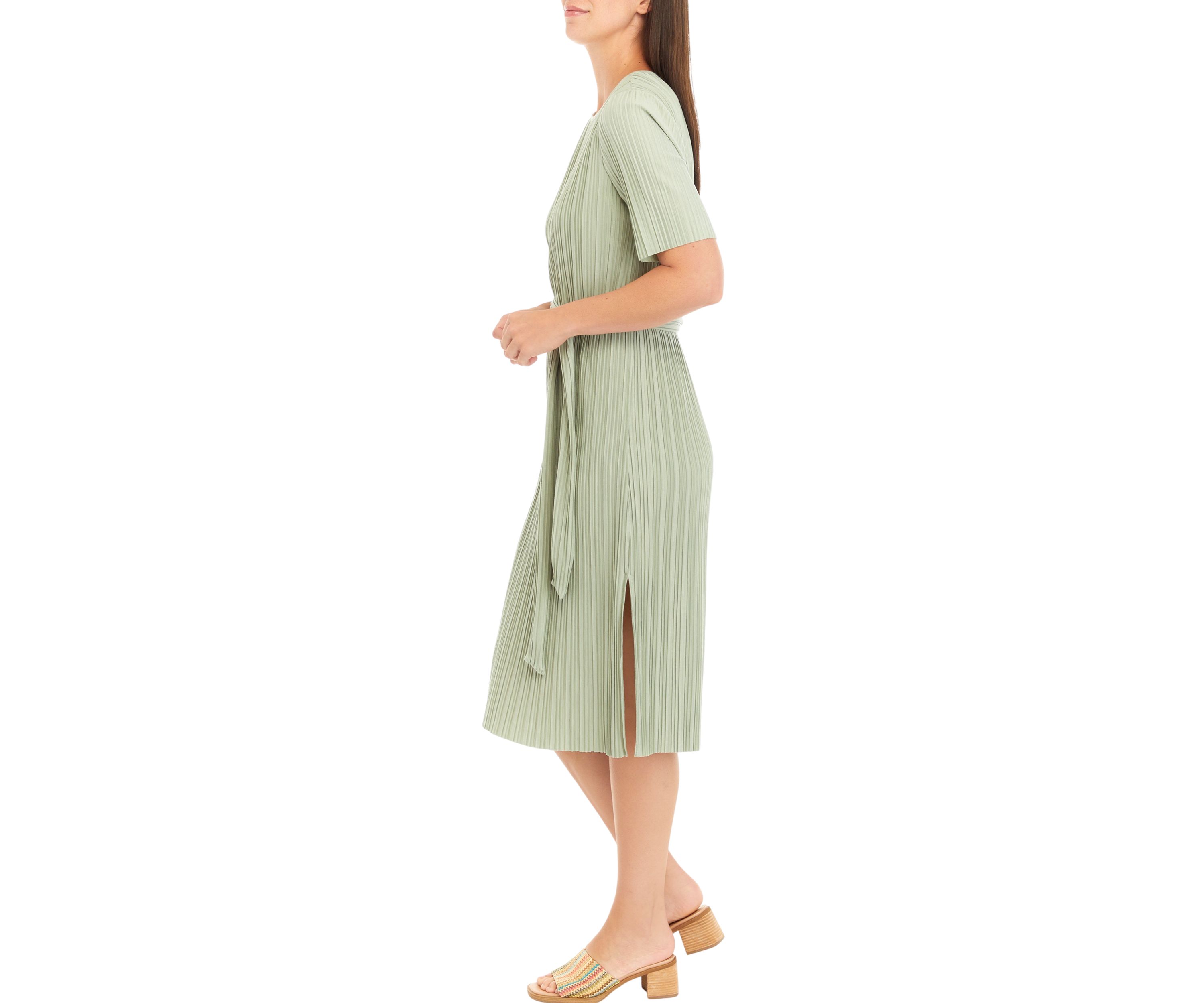 Womens Tie Waist Midi Dress