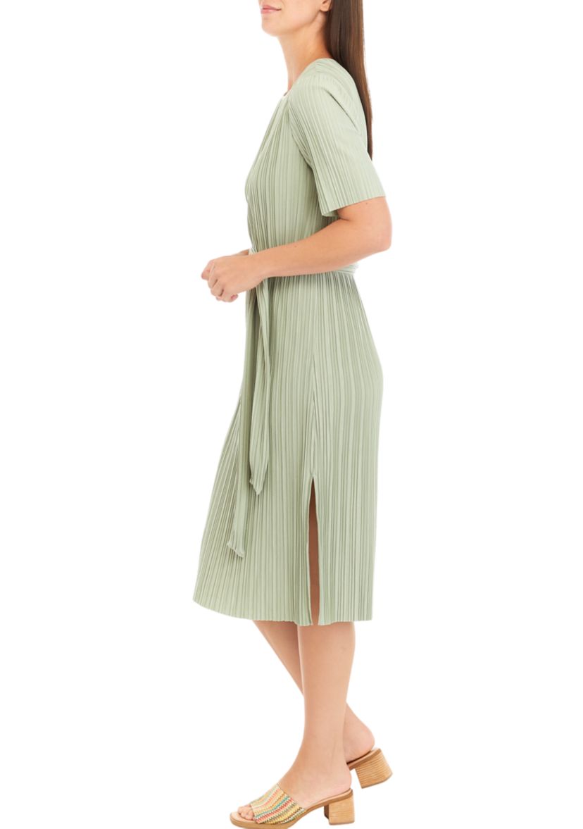 Womens Tie Waist Midi Dress