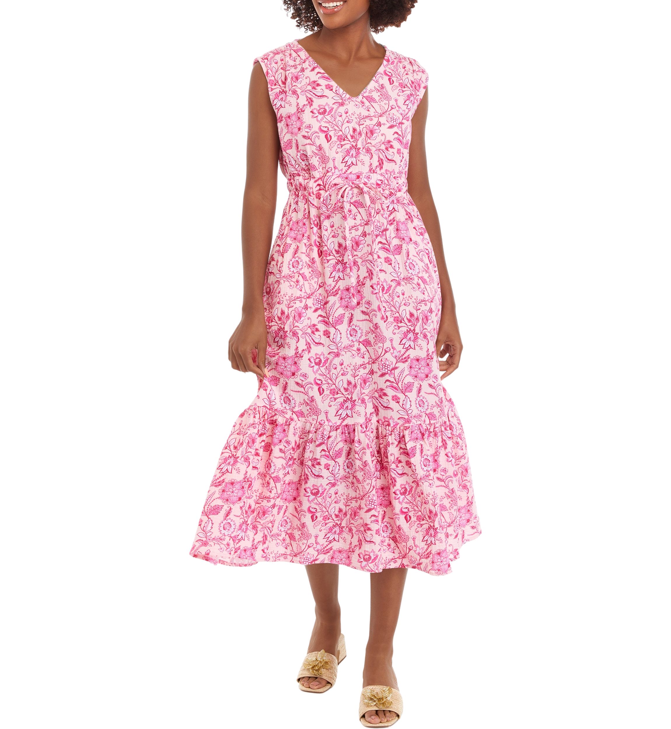 strapless open back dress Light Pink Floral Jacquard Mini Dress main image 1