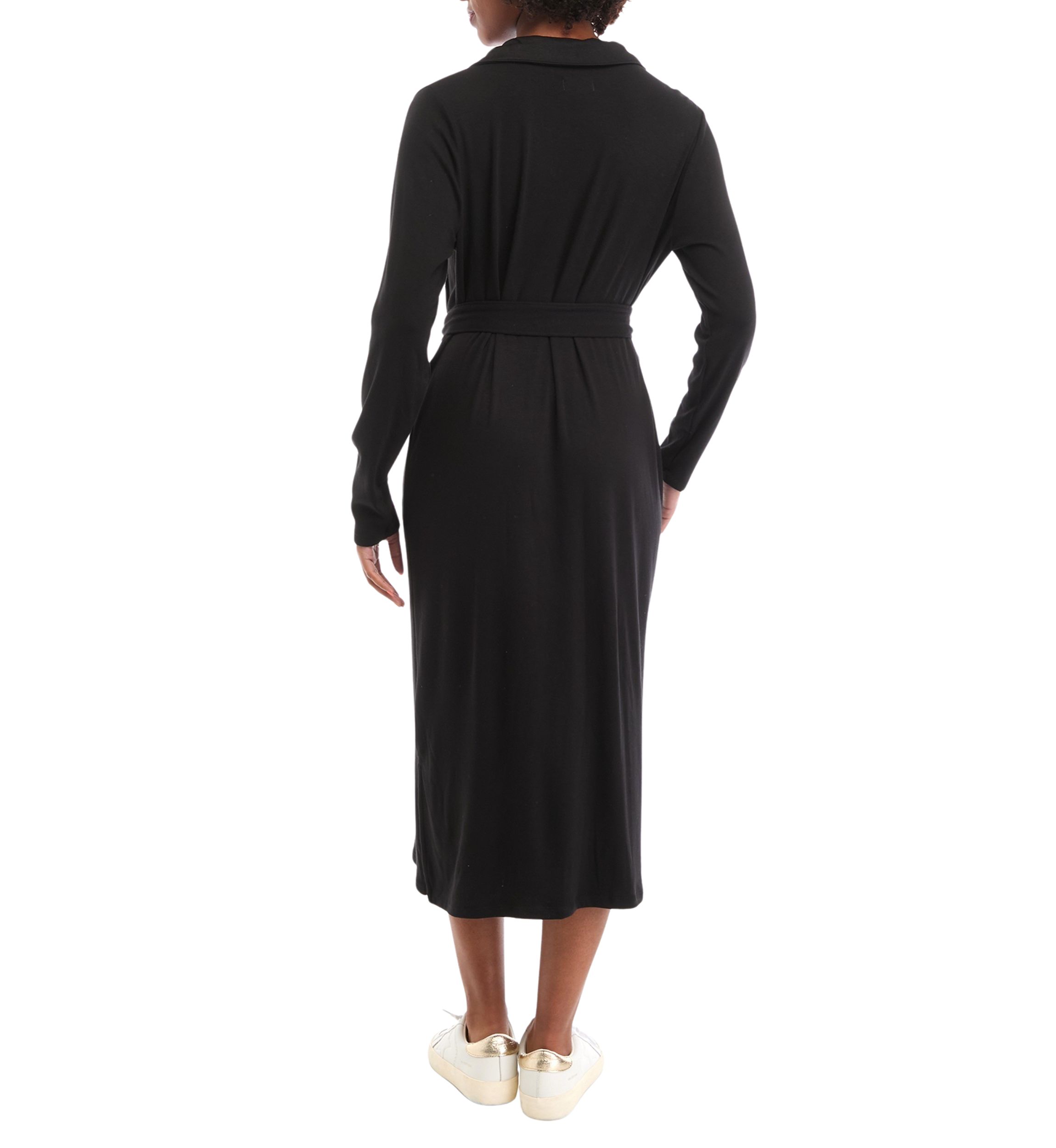 Womens Belted Midi Dress