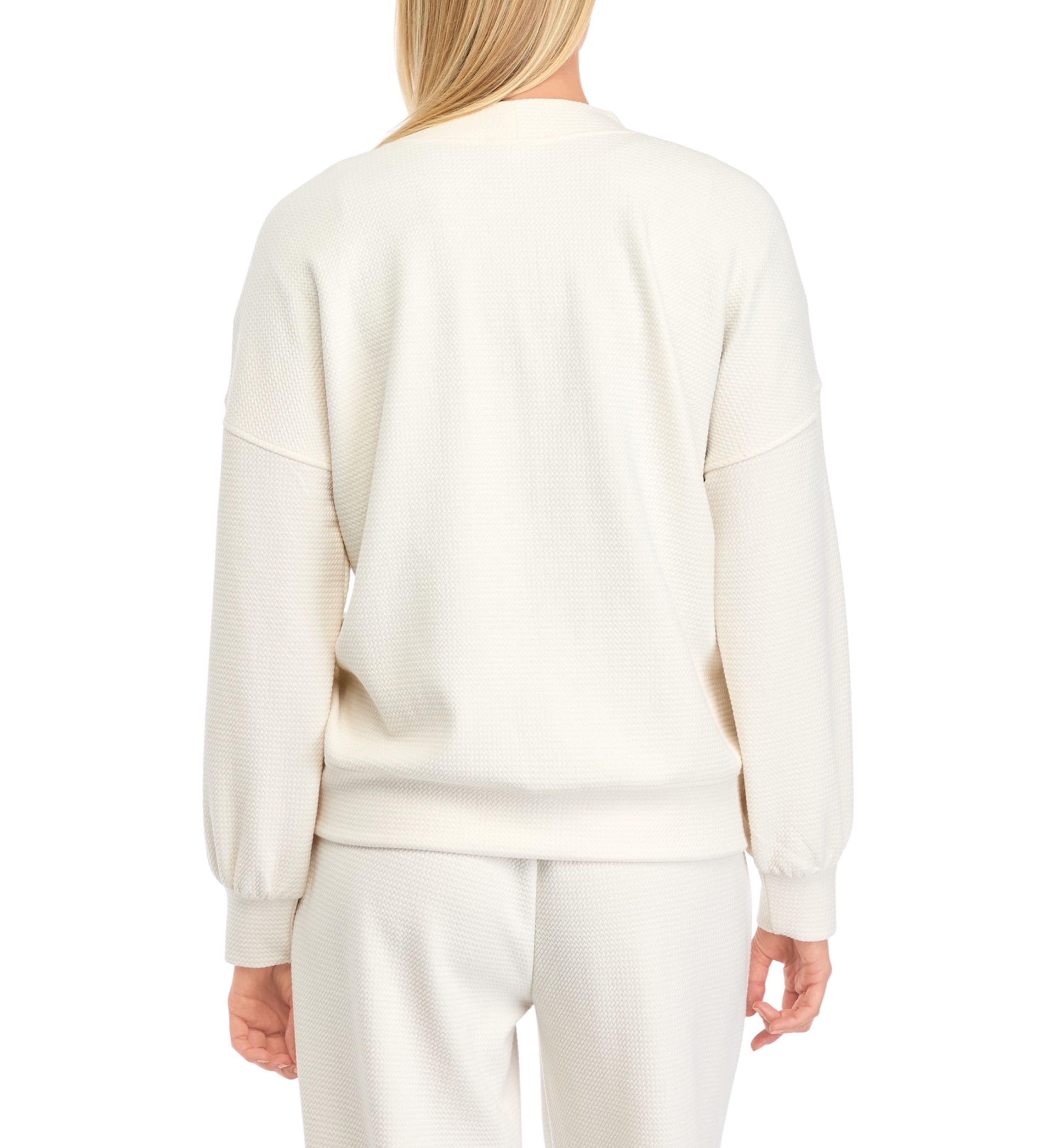Womens Textured V-Neck Cardigan 