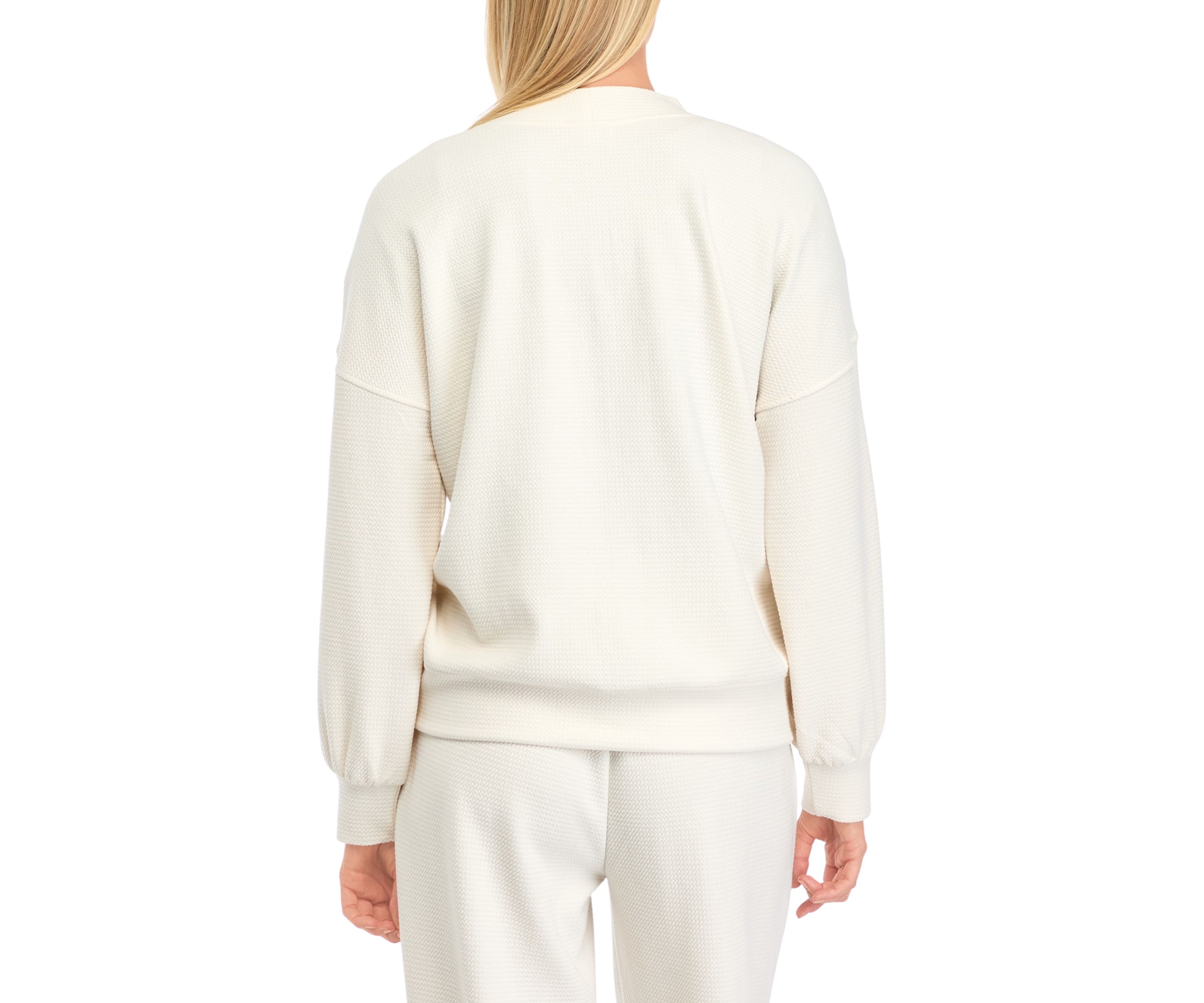 Womens Textured V-Neck Cardigan 