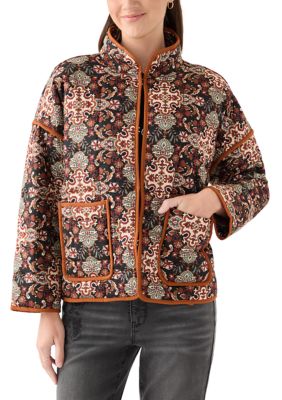 Wonderly Women's Quilted Bomber Jacket, Brown, Large