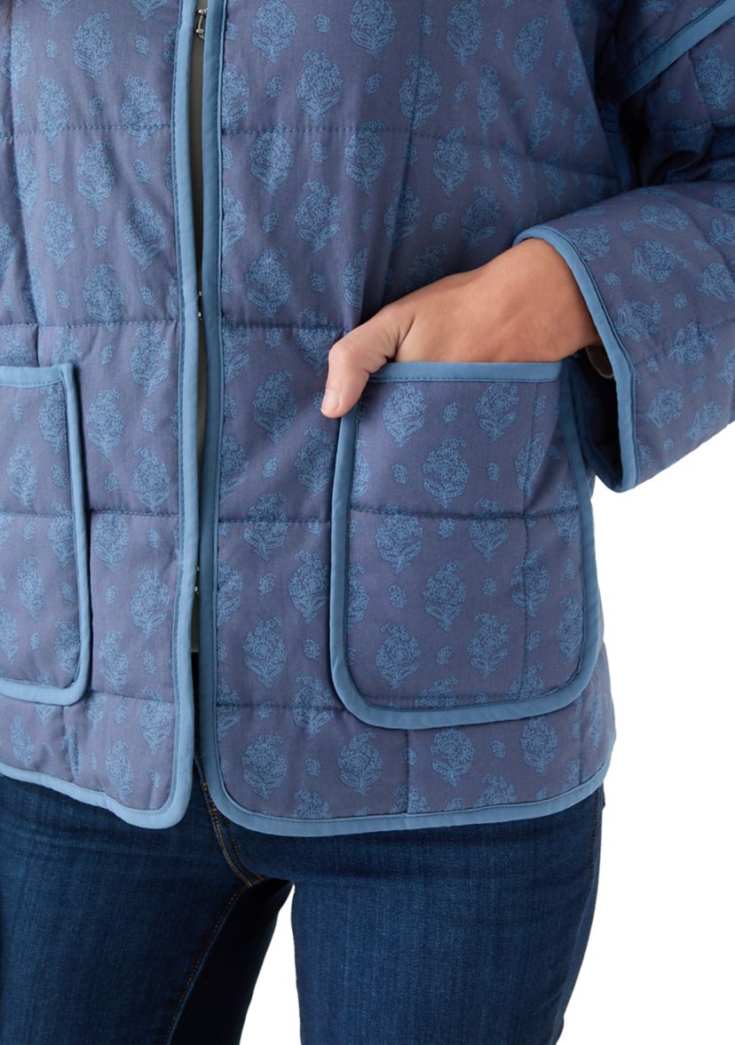 Womens Quilted Bomber Jacket