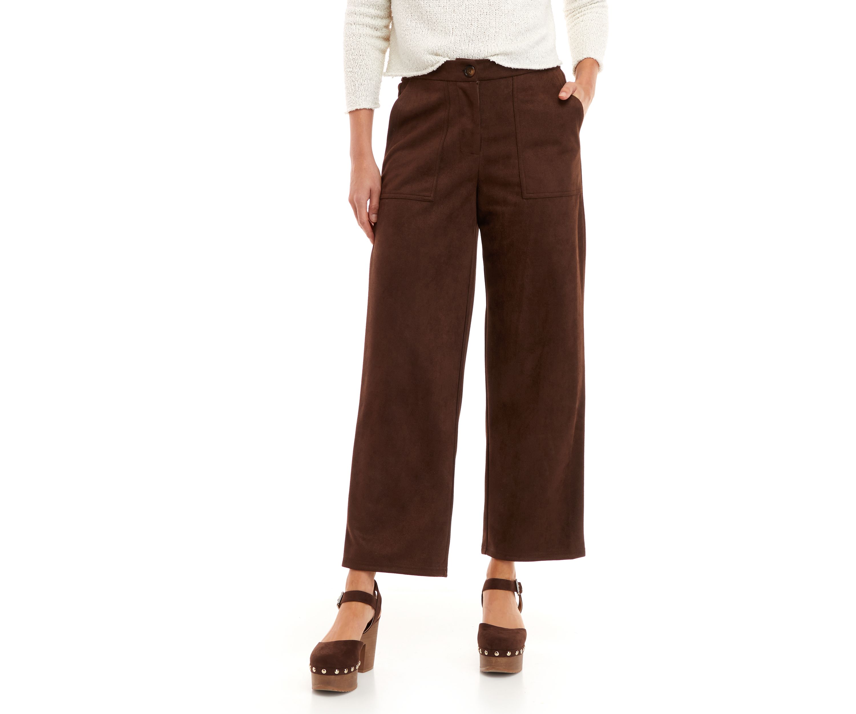 Womens Suede Ankle Pants