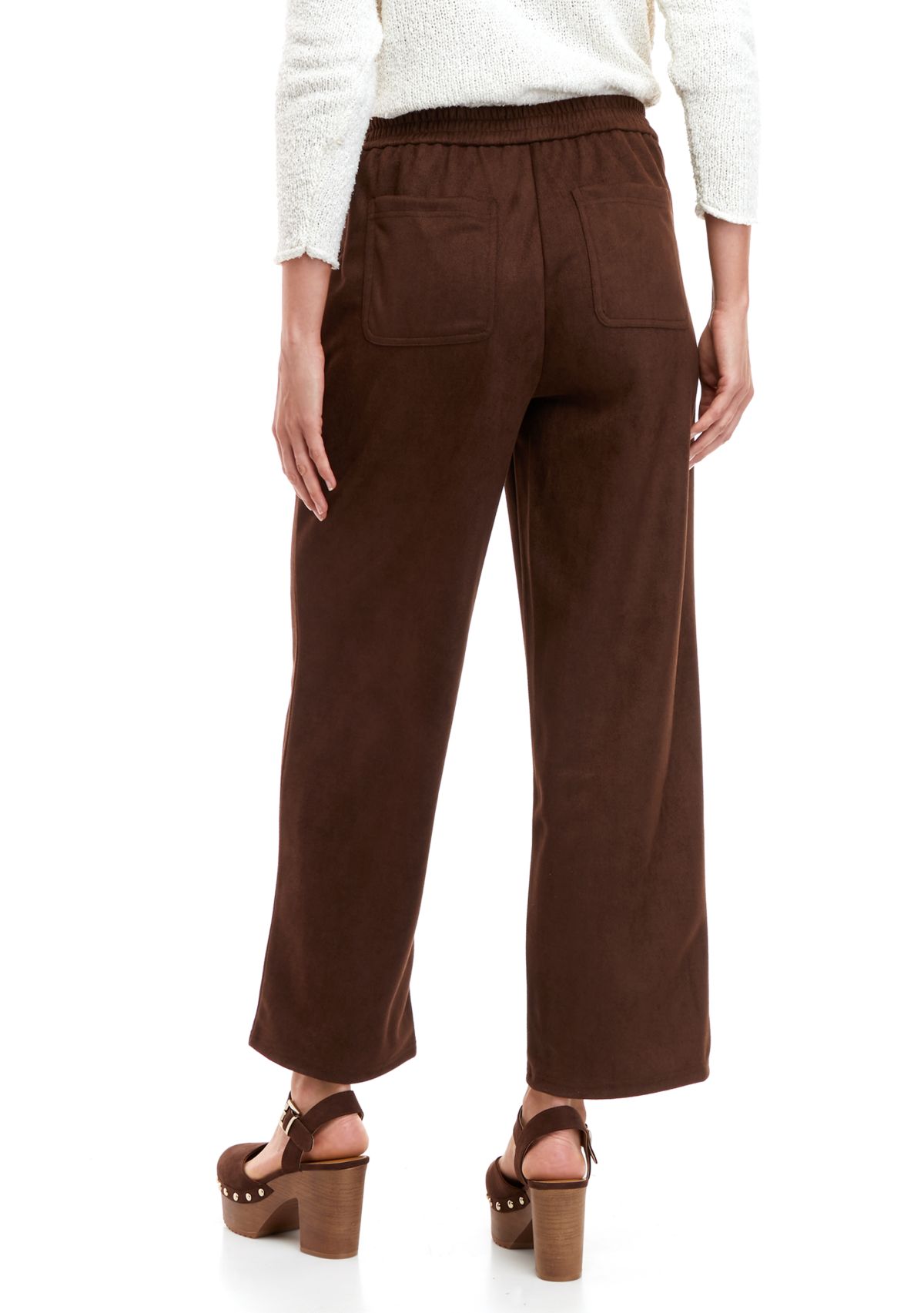 Womens Suede Ankle Pants