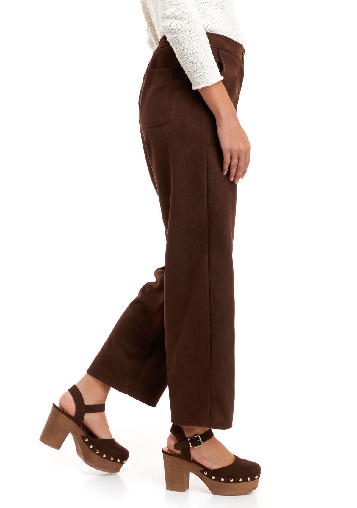 Womens Suede Ankle Pants