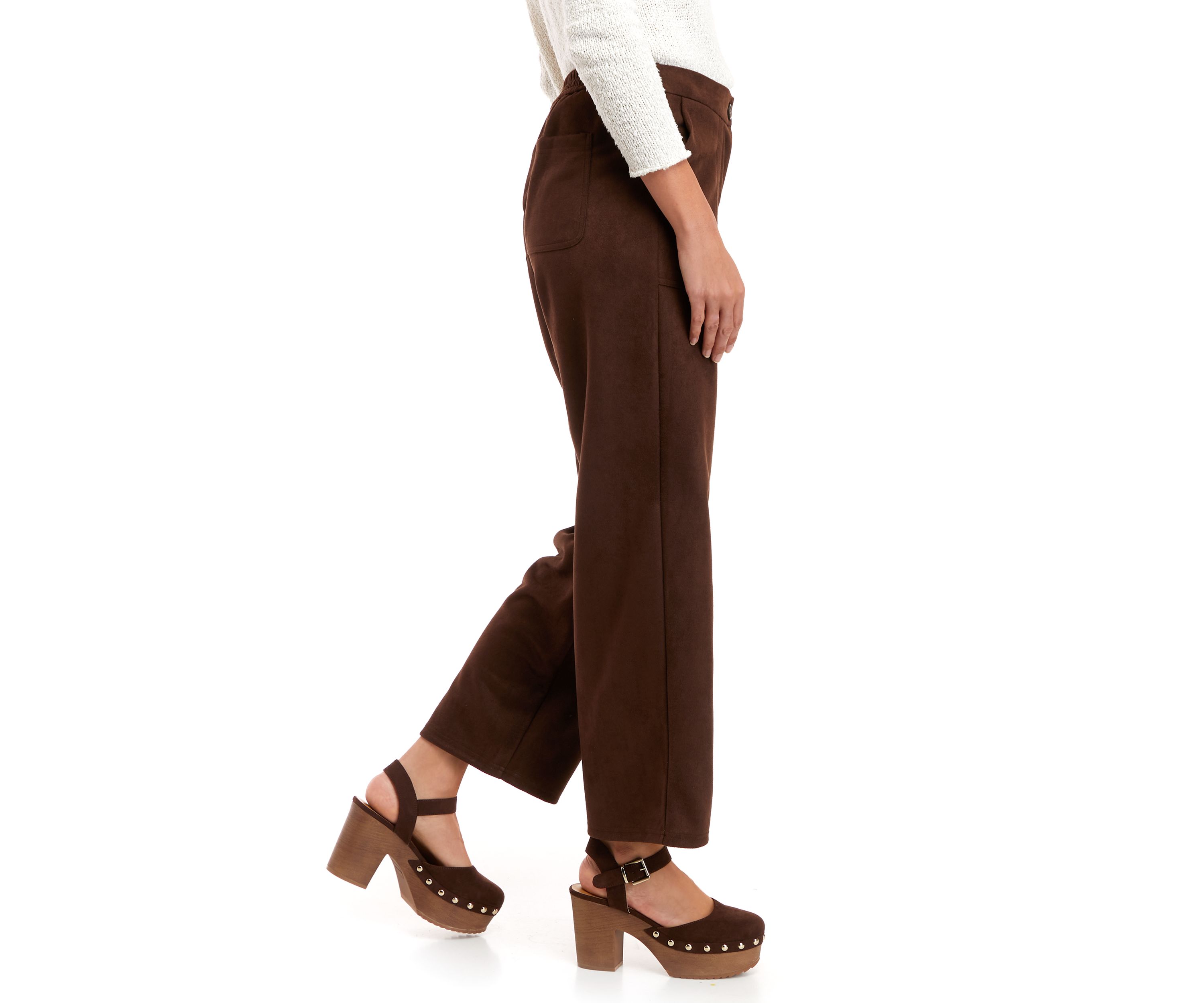 Womens Suede Ankle Pants