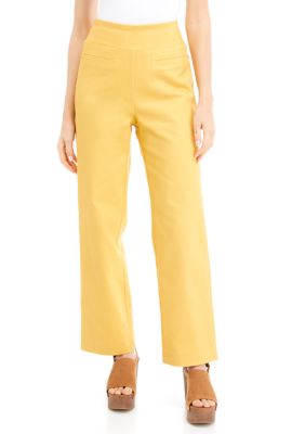 Womens Stretch Twill Pull On Straight Ankle Pants