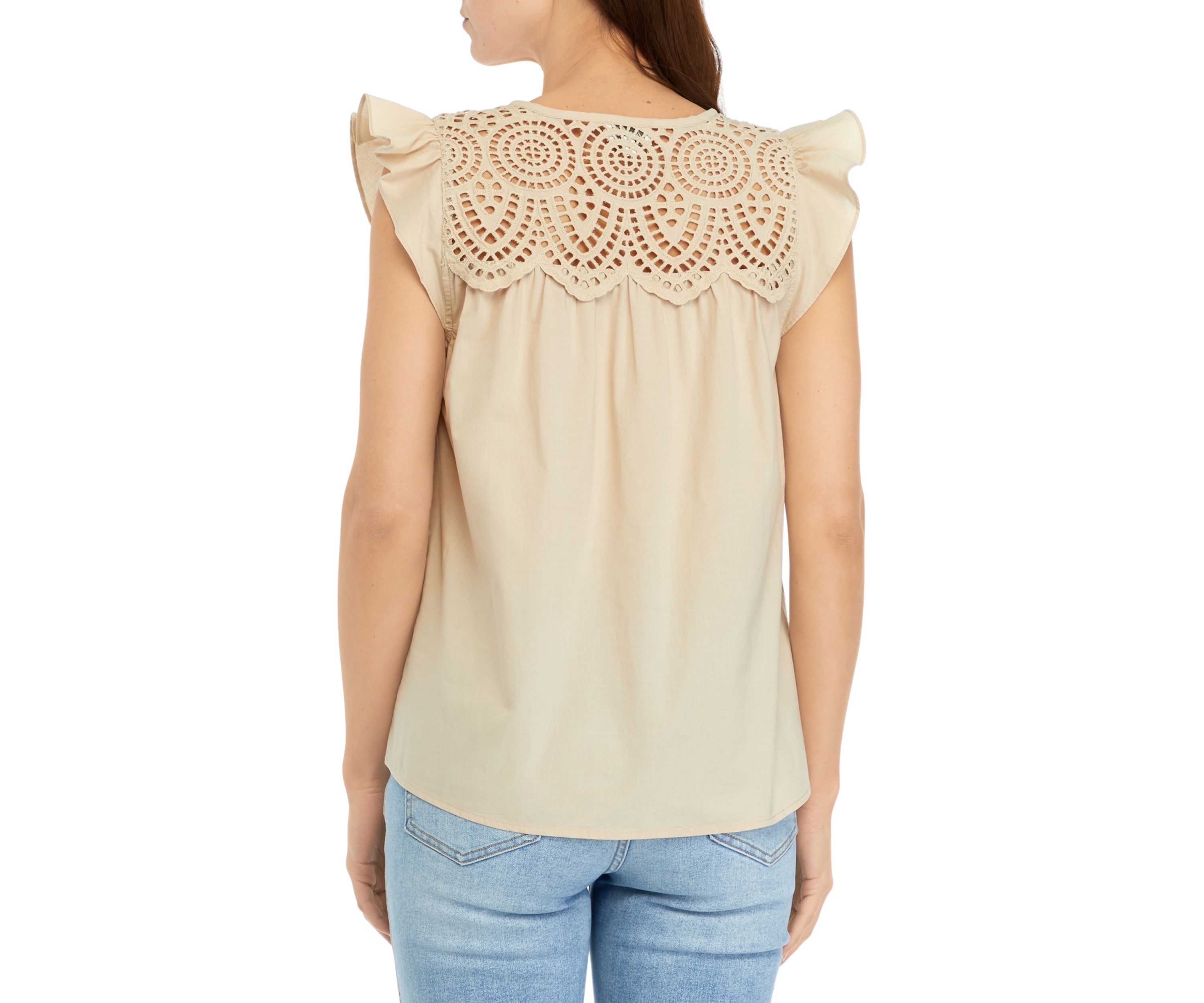Petite Eyelet Peasant Blouse