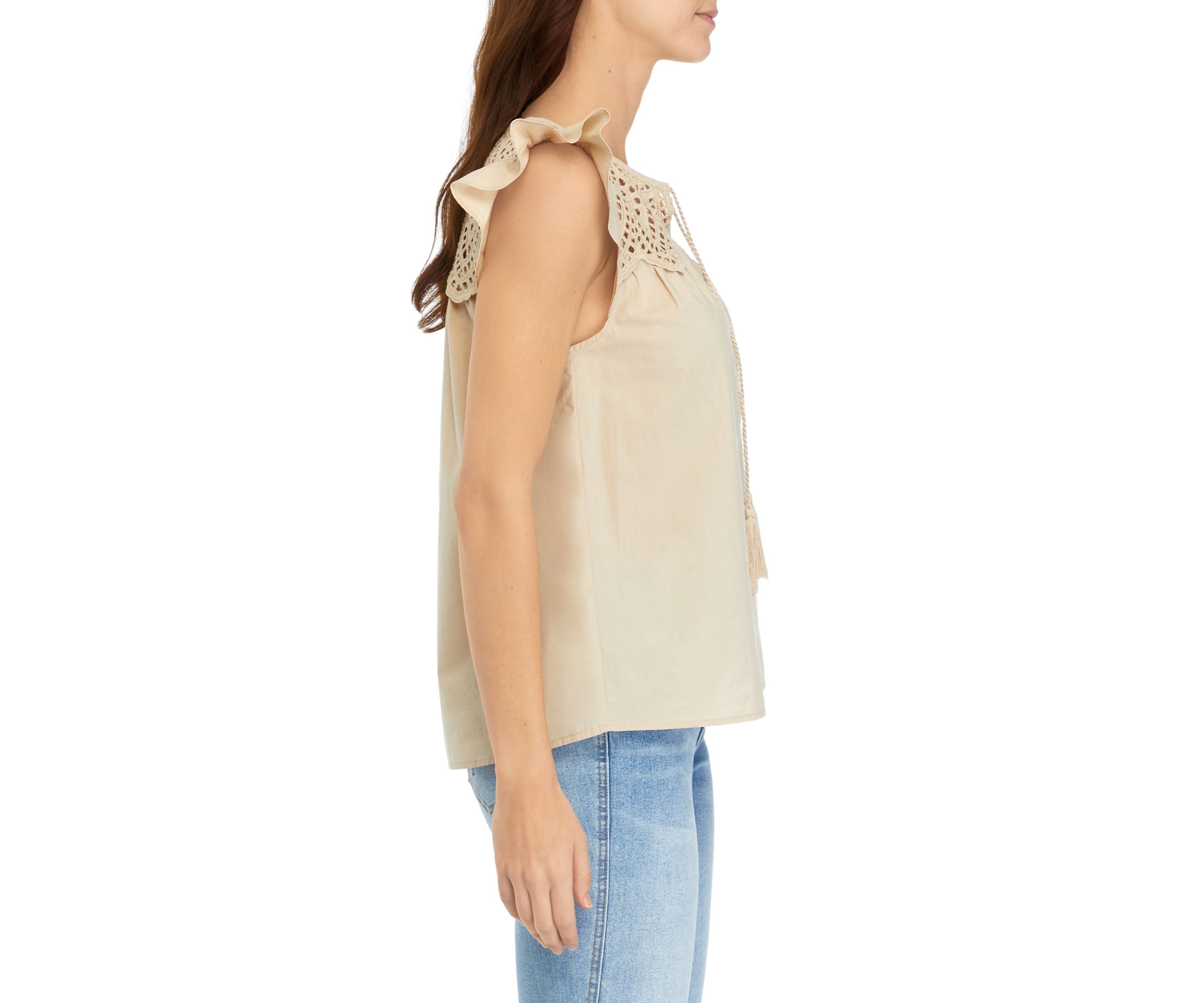 Petite Eyelet Peasant Blouse