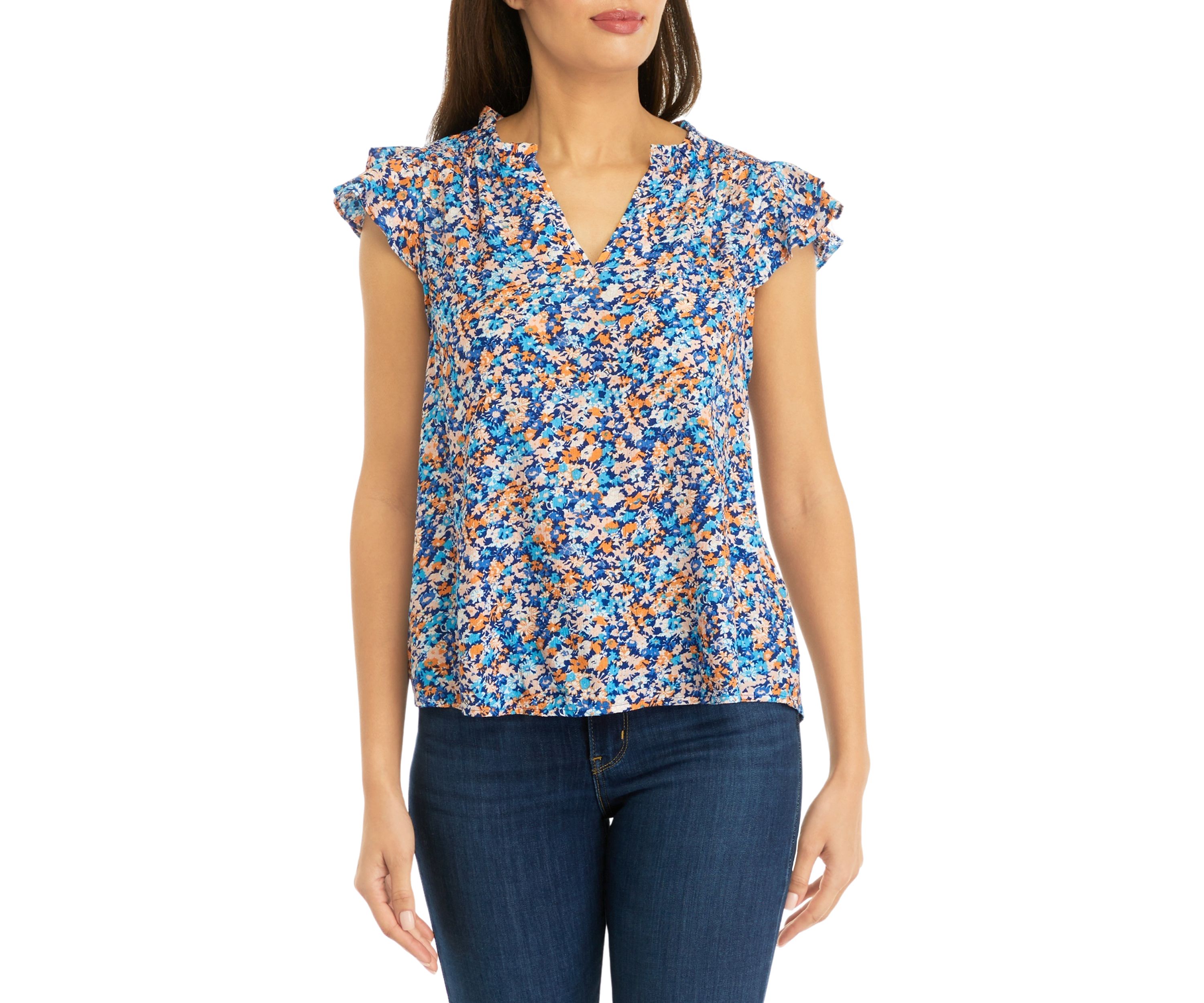 Petite Flutter Sleeve Airflow Top