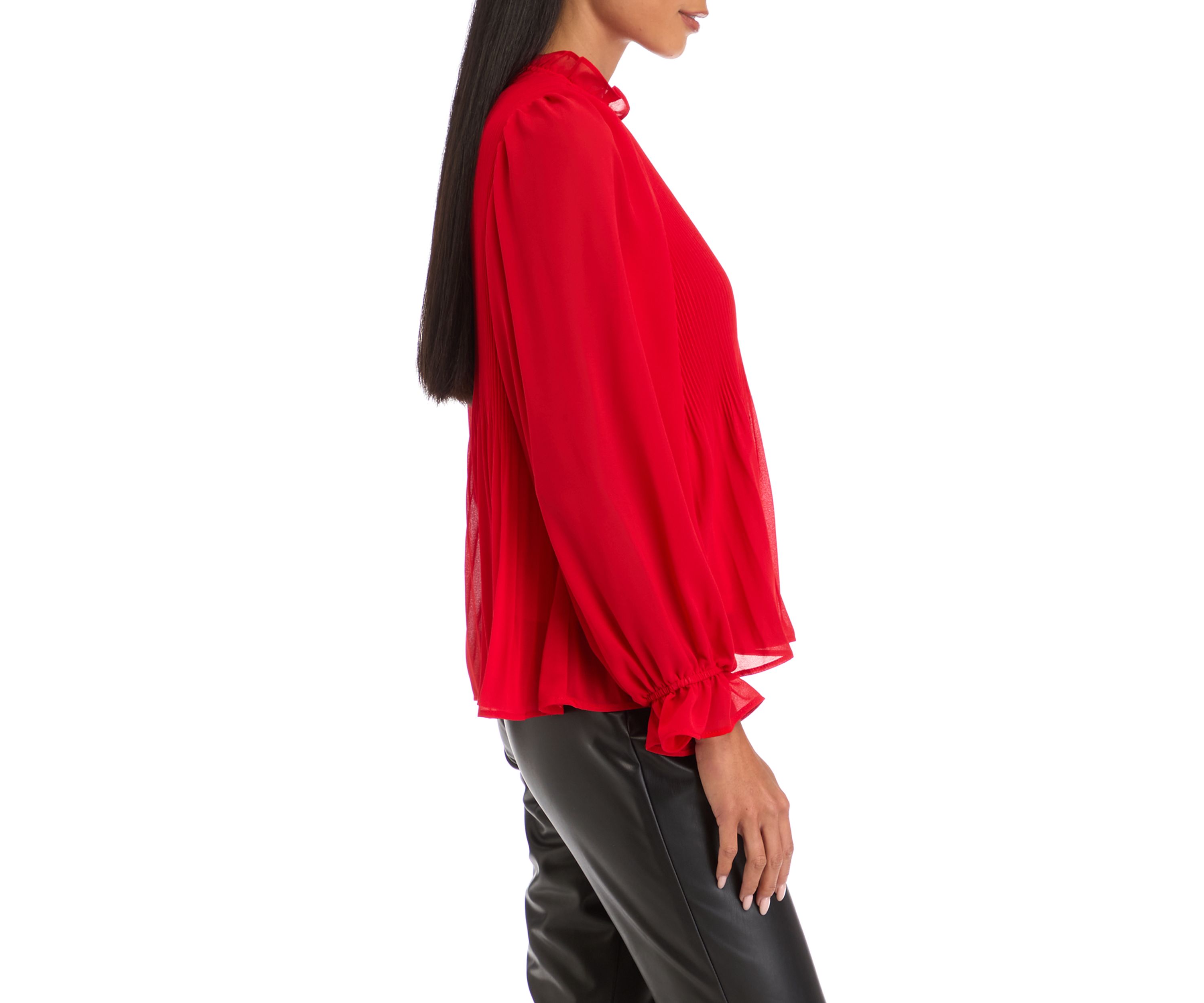 Petite Ruffle Neck Detail Blouse