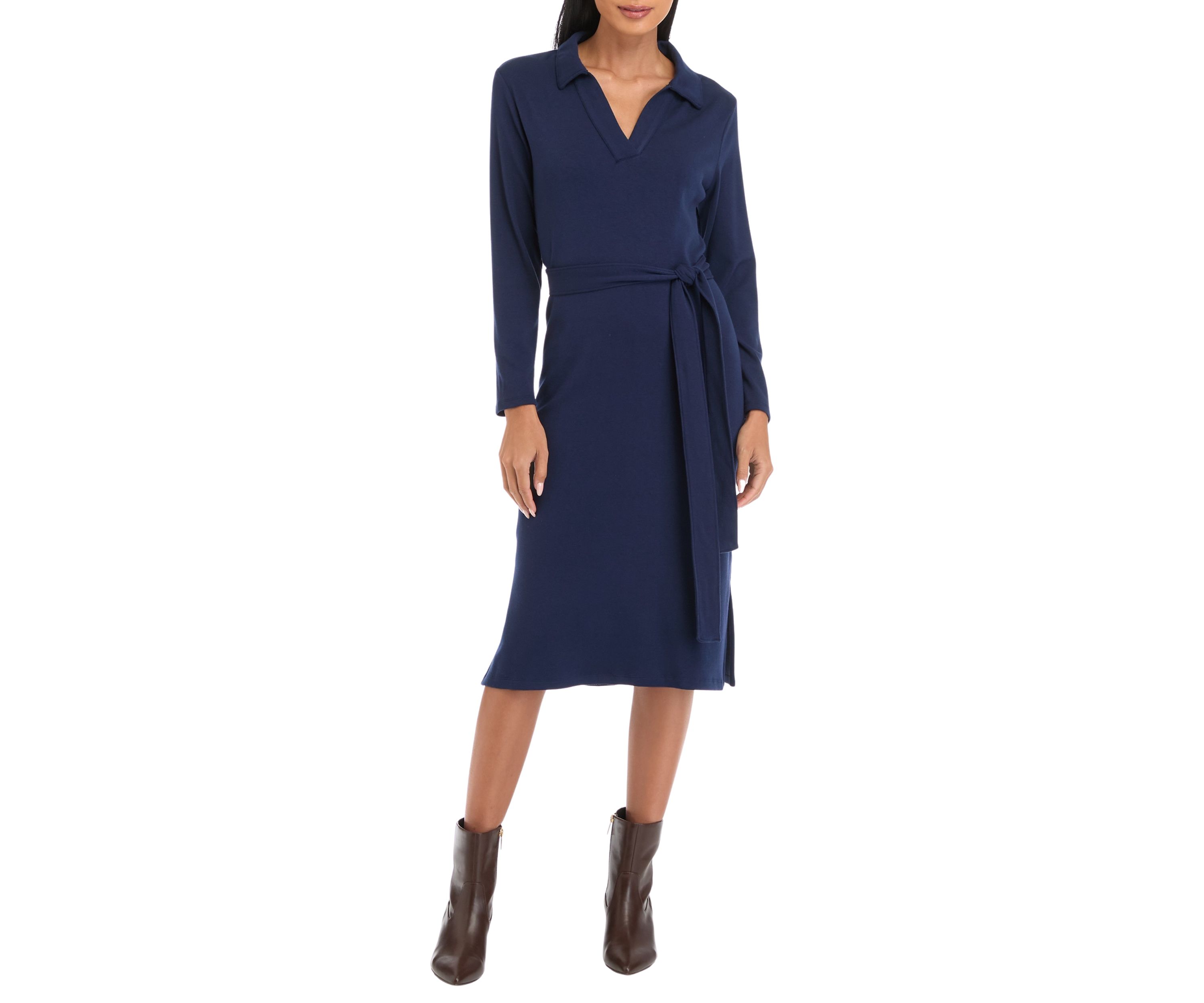Petite Belted Midi Dress