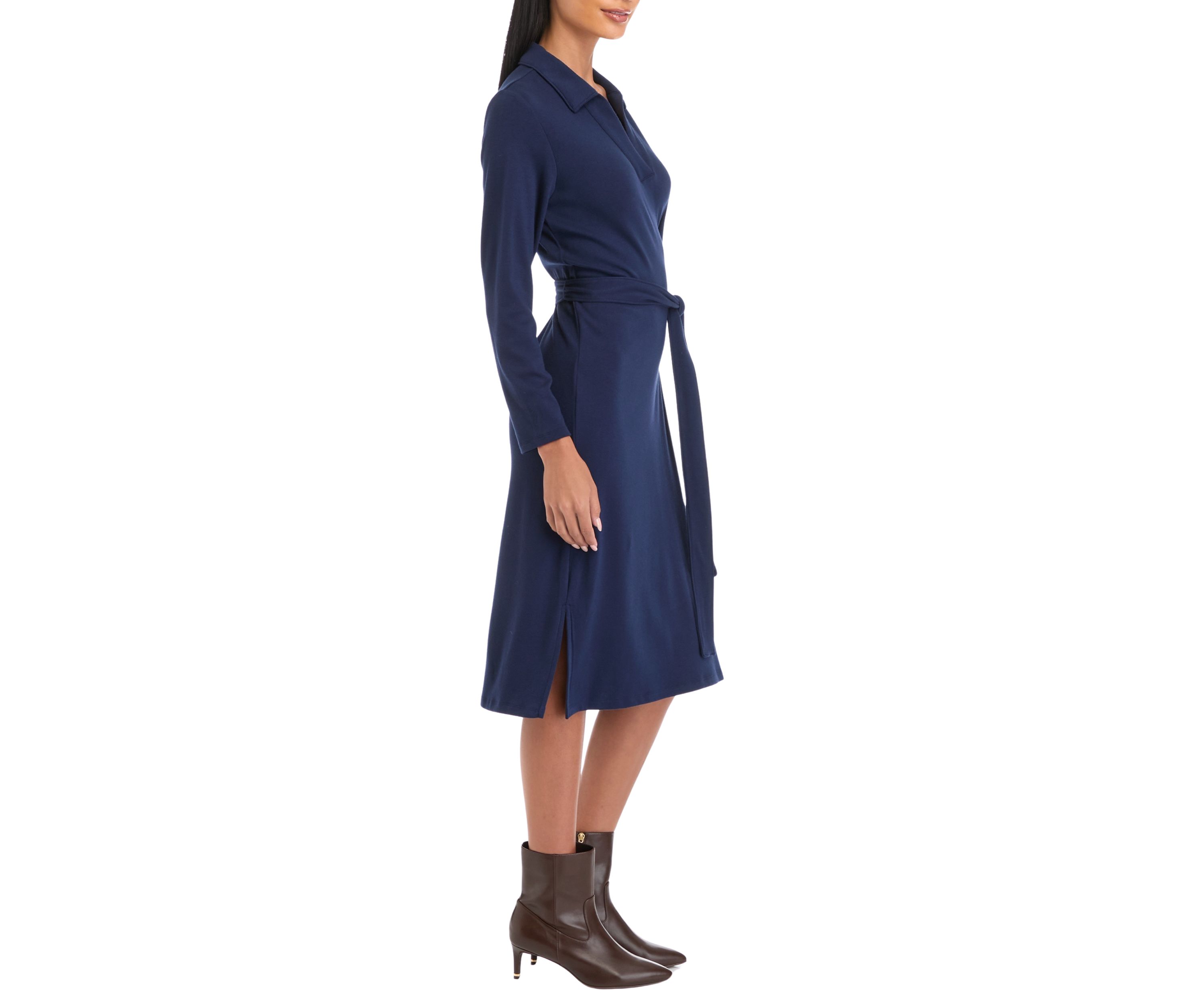 Petite Belted Midi Dress