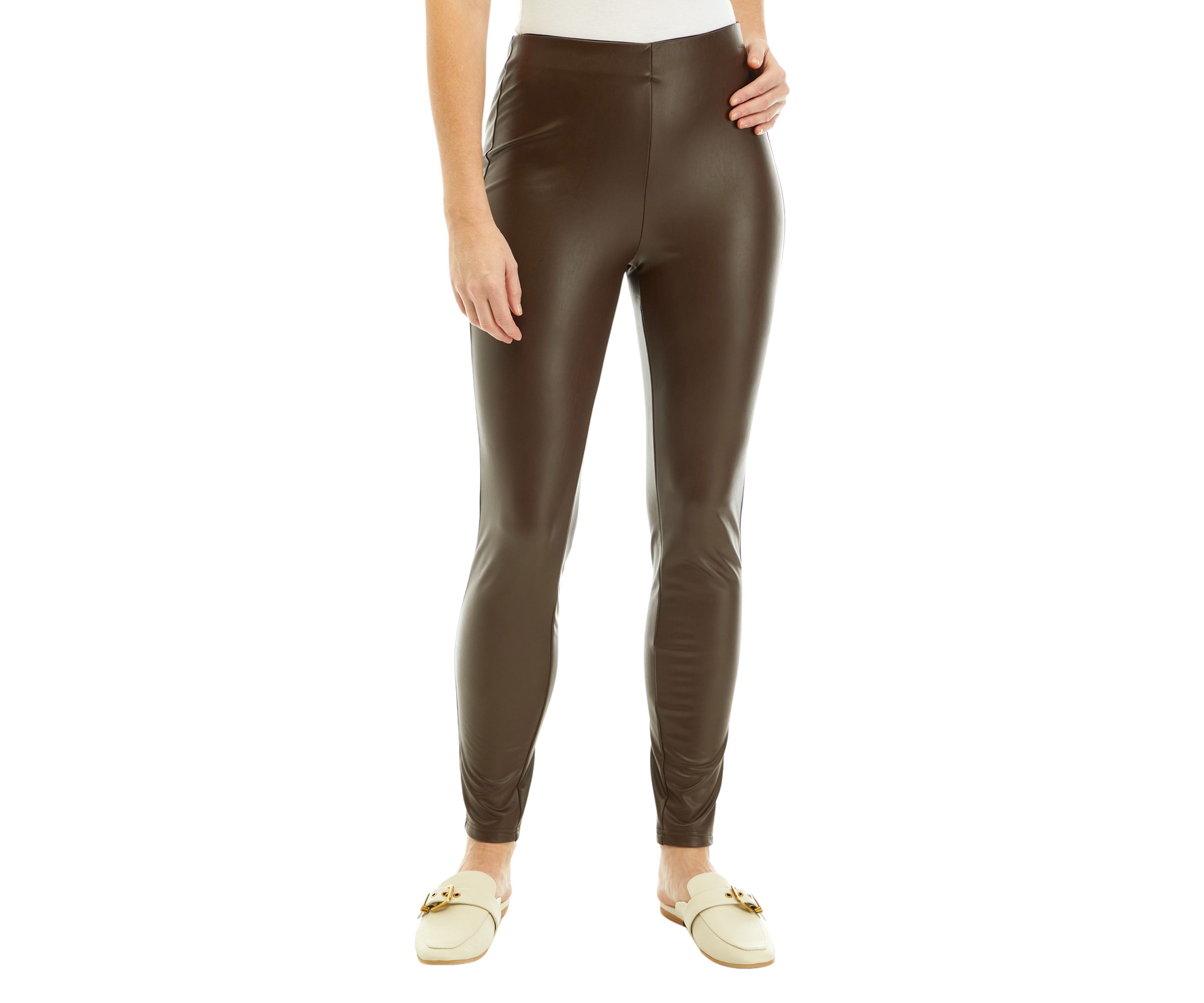 Petite High Rise Vegan Leather Leggings