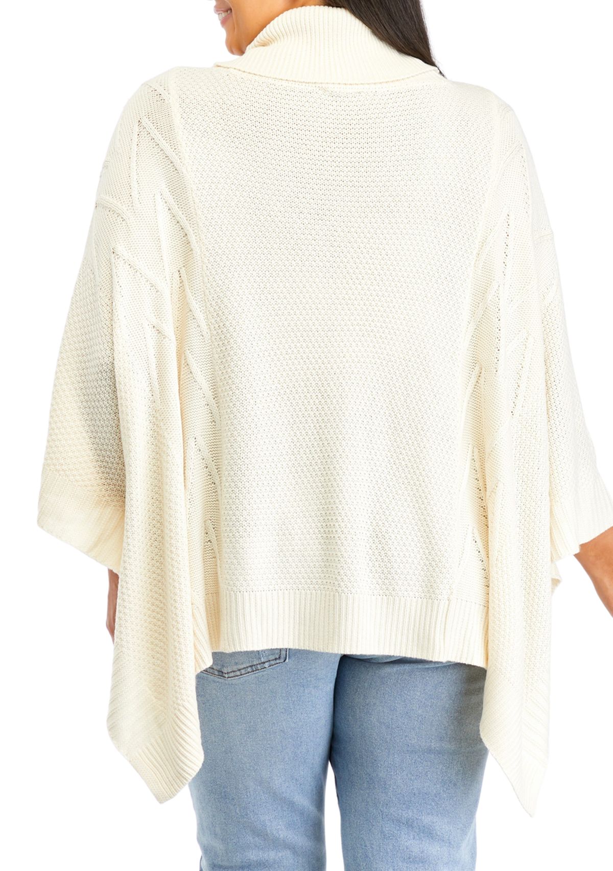Plus Size Mock Neck Poncho