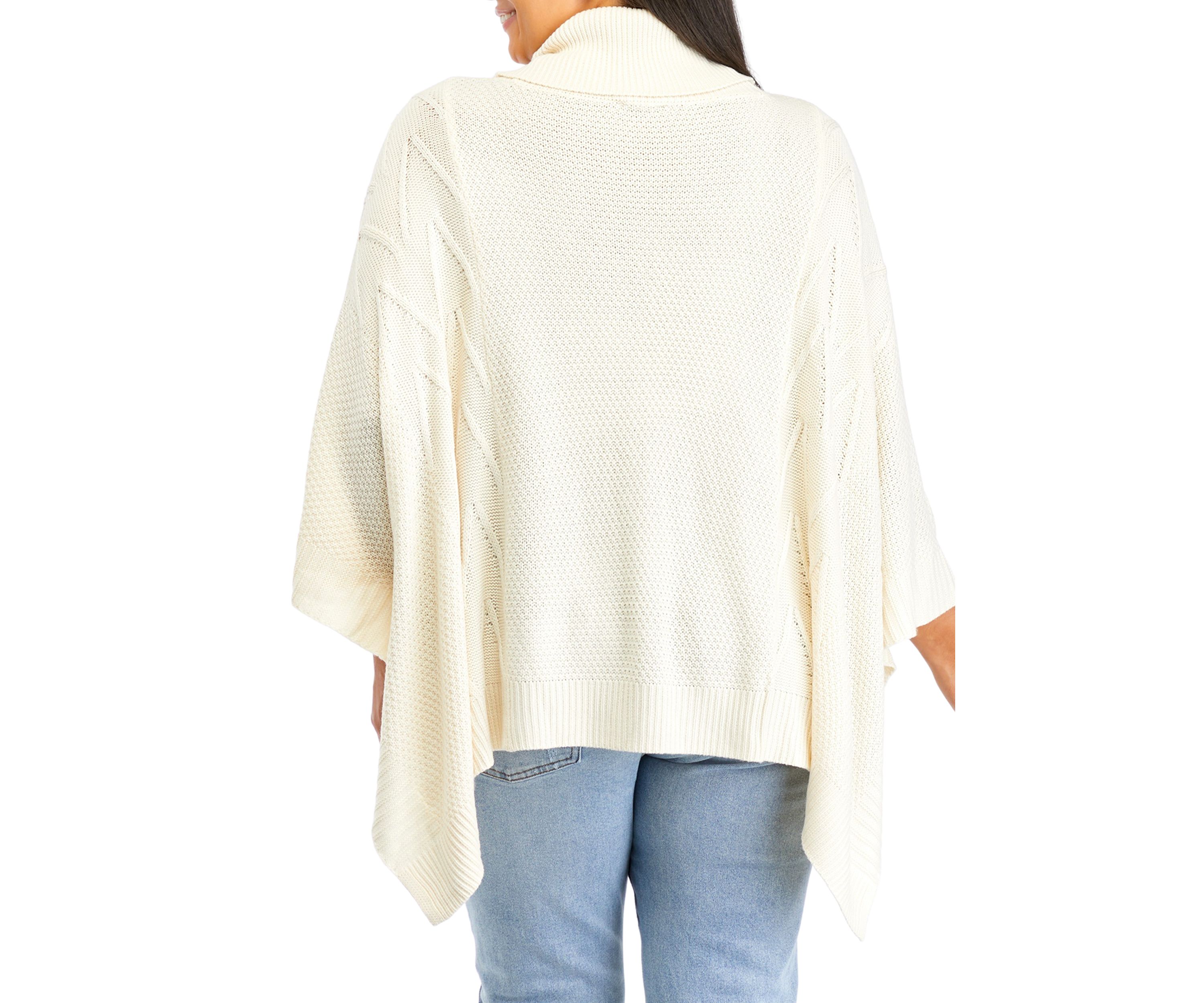 Plus Size Mock Neck Poncho