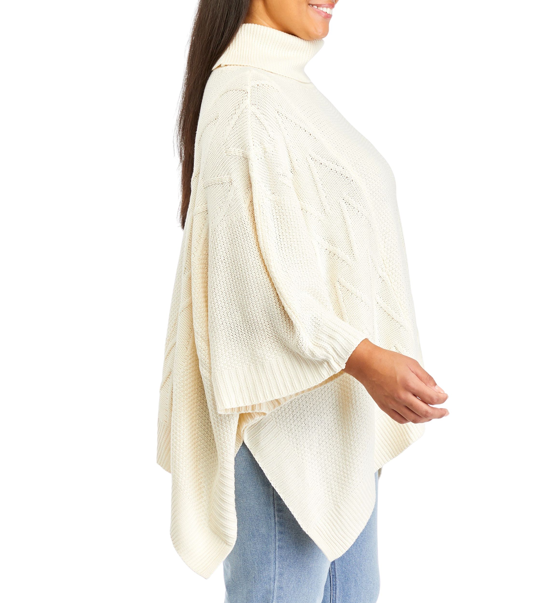 Plus Size Mock Neck Poncho