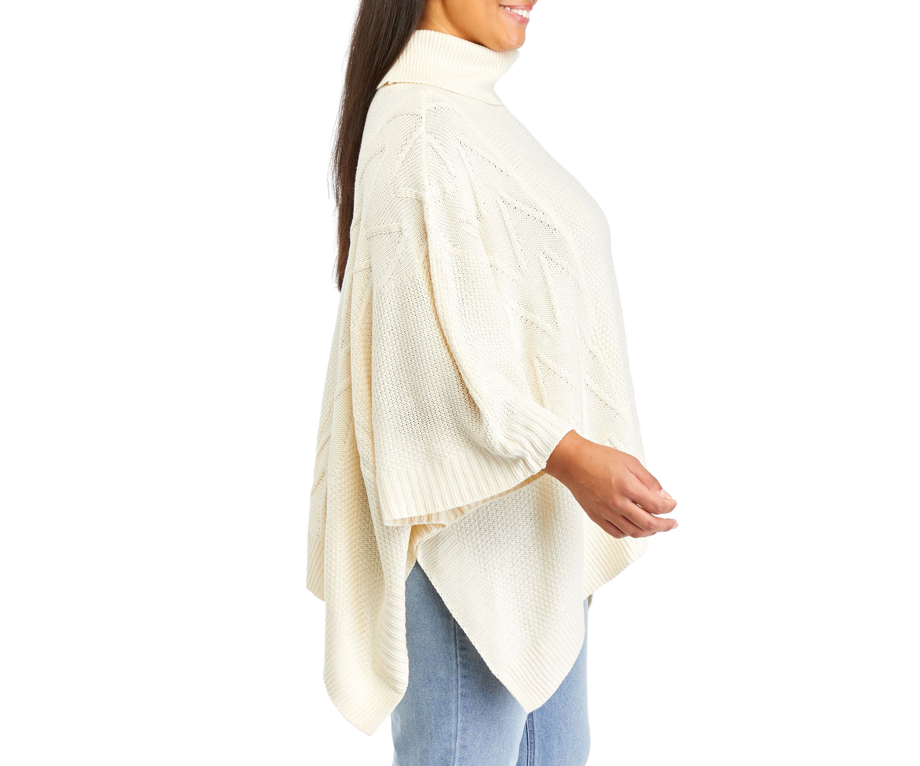 Plus Size Mock Neck Poncho
