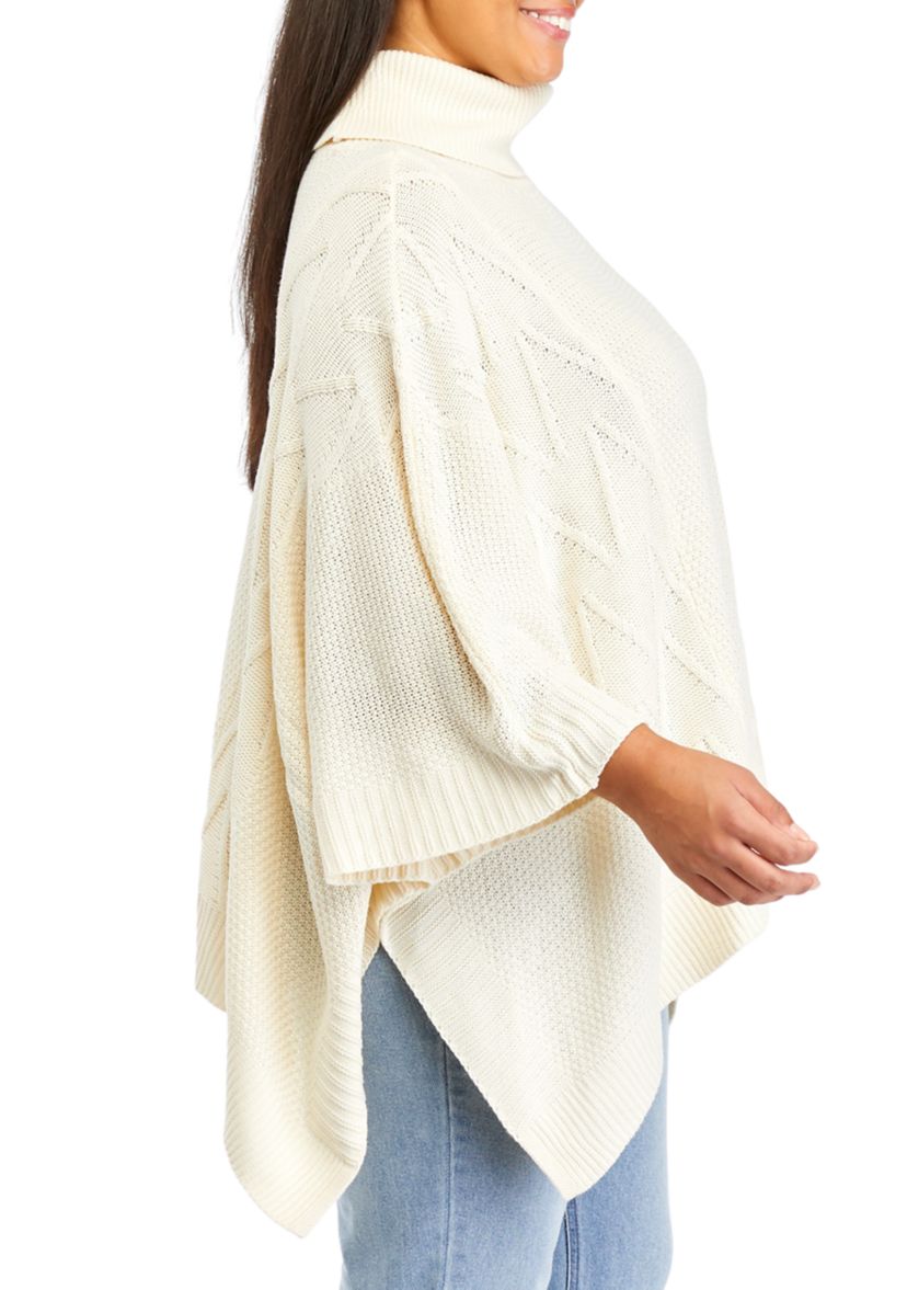 Plus Size Mock Neck Poncho