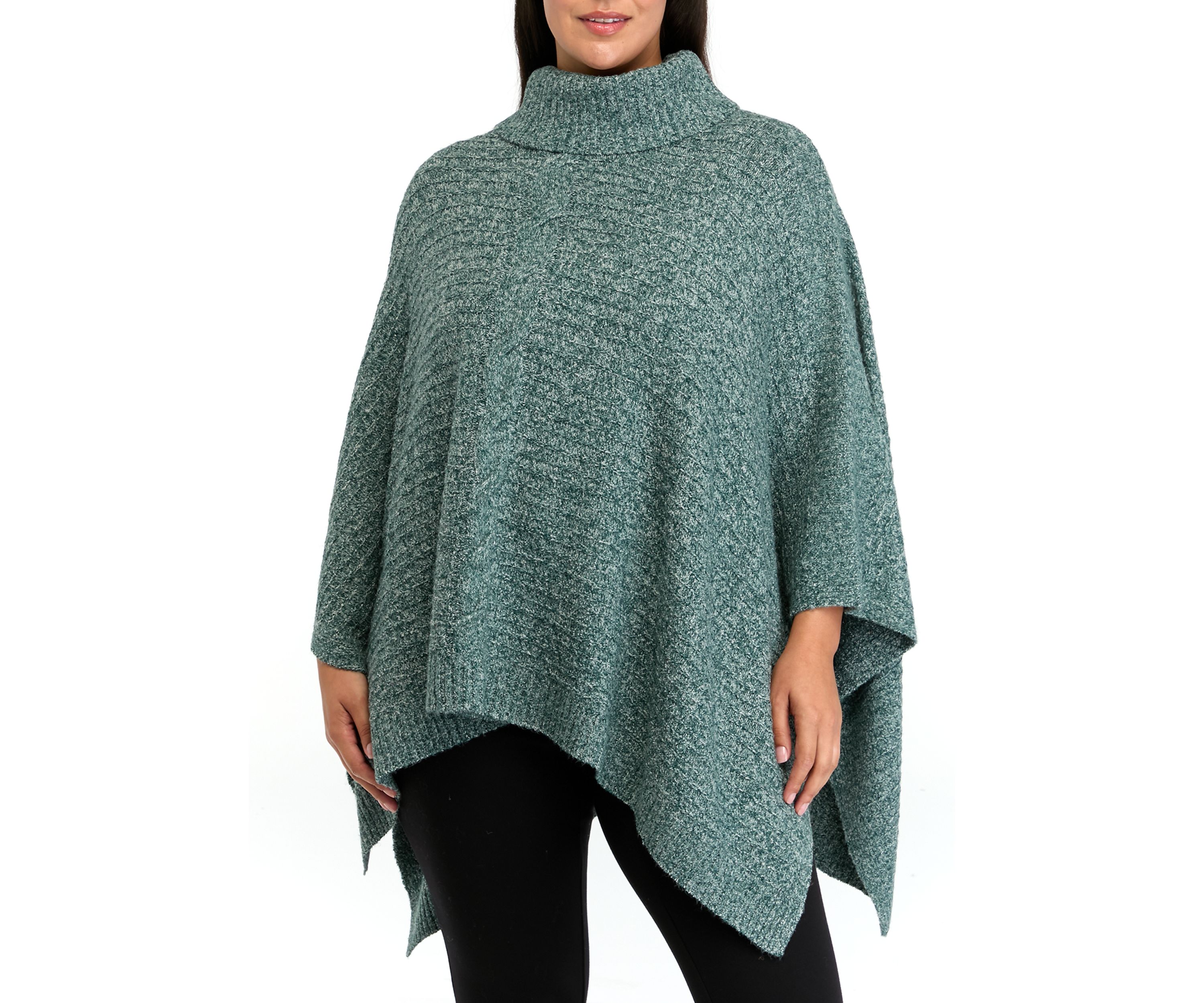 Plus Size Mock Neck Poncho