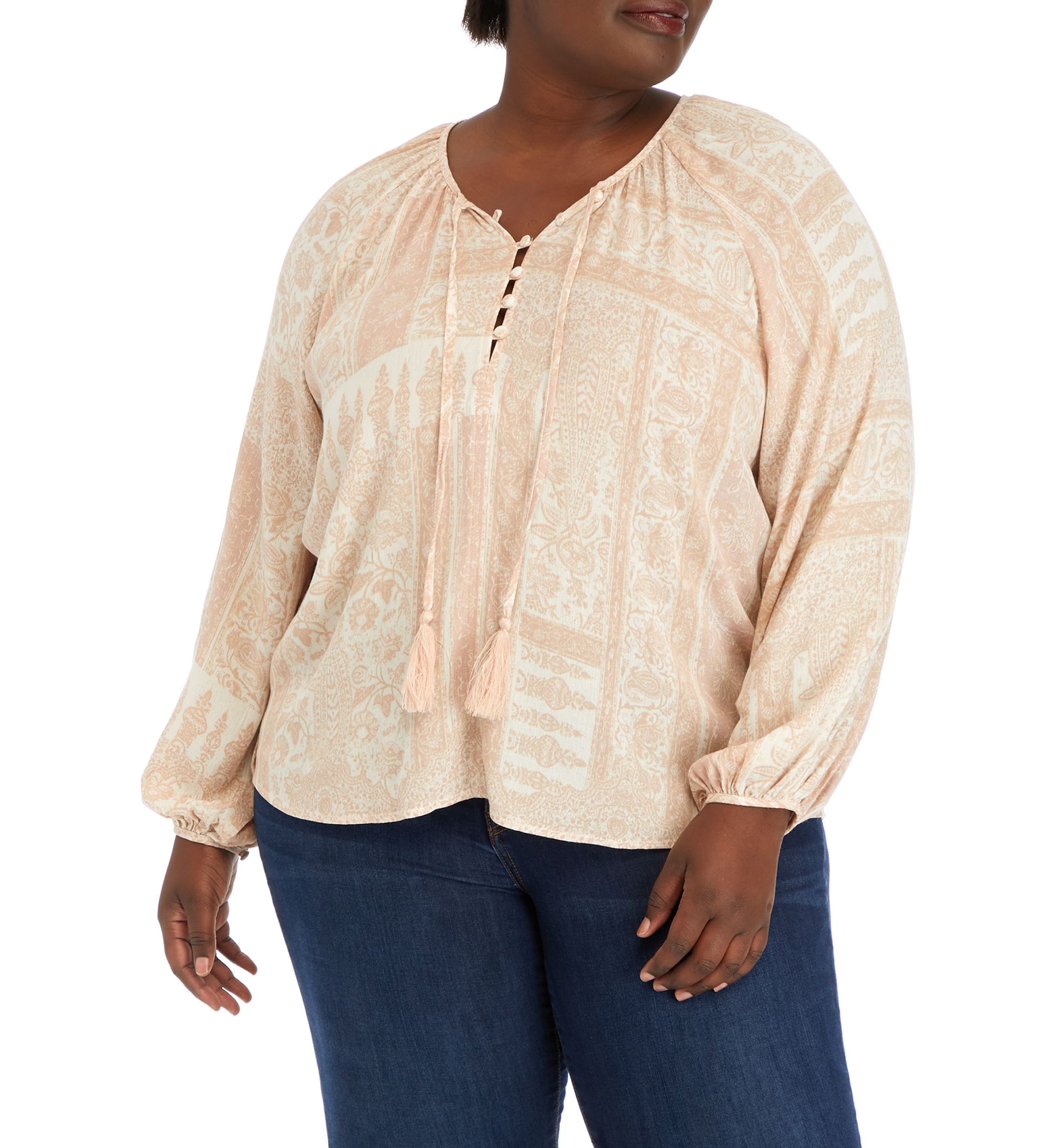 Plus Size Pintuck Blouse 