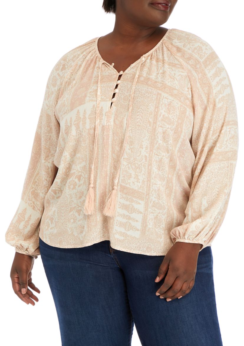 Plus Size Pintuck Blouse 