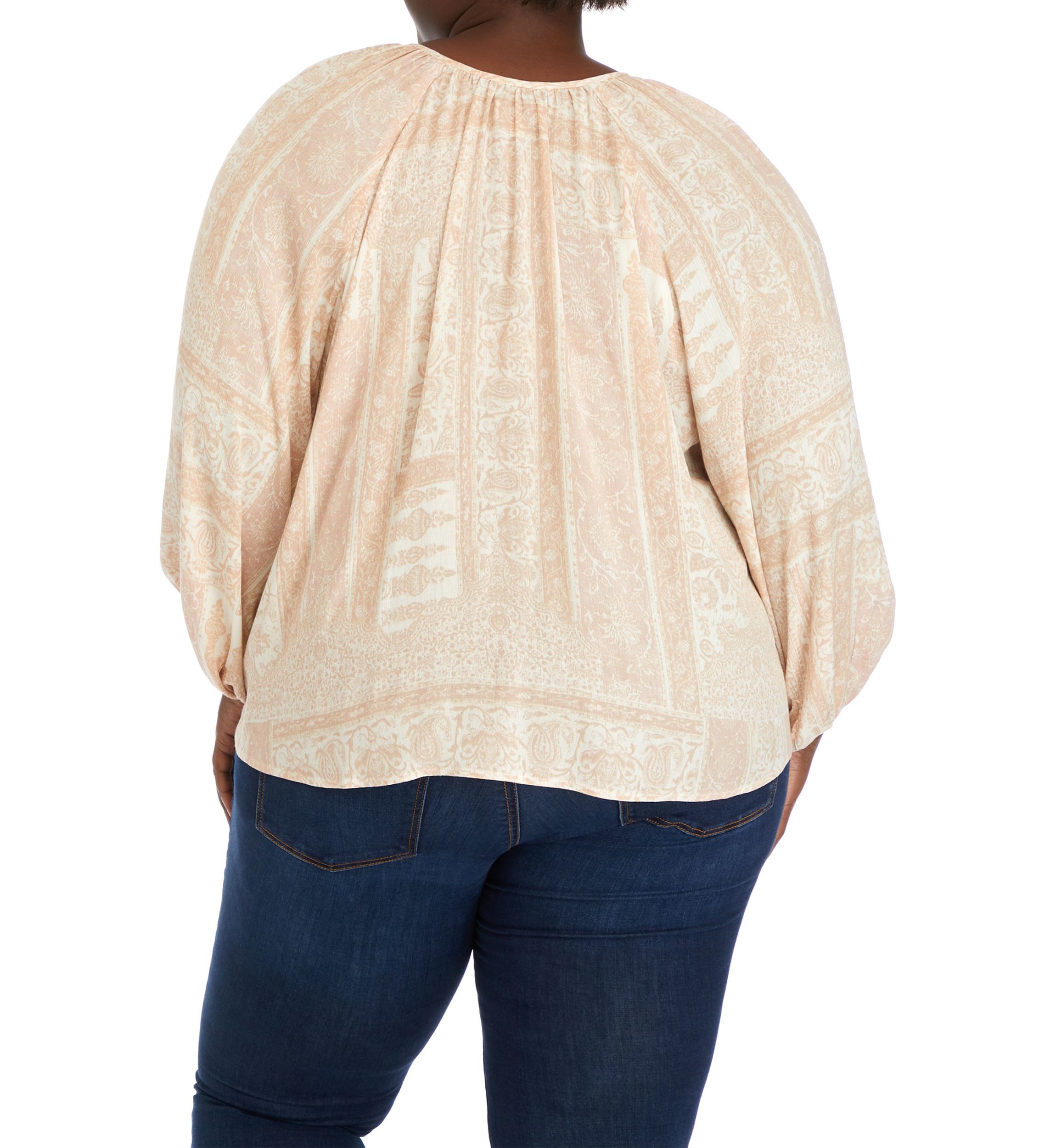 Plus Size Pintuck Blouse 
