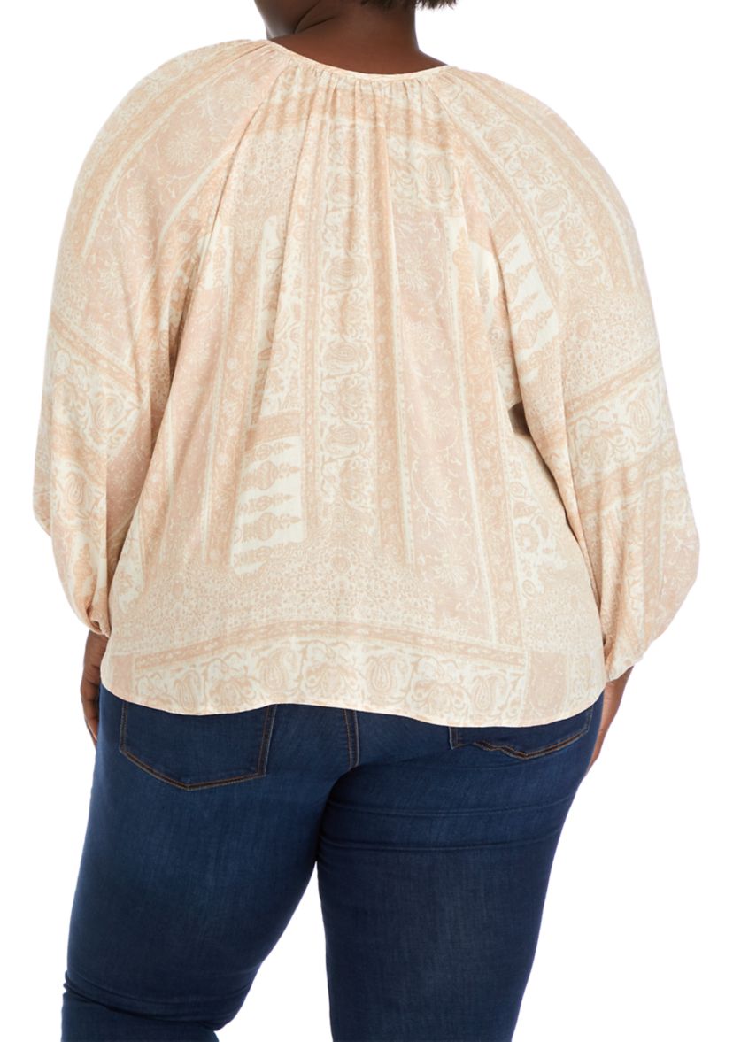 Plus Size Pintuck Blouse 
