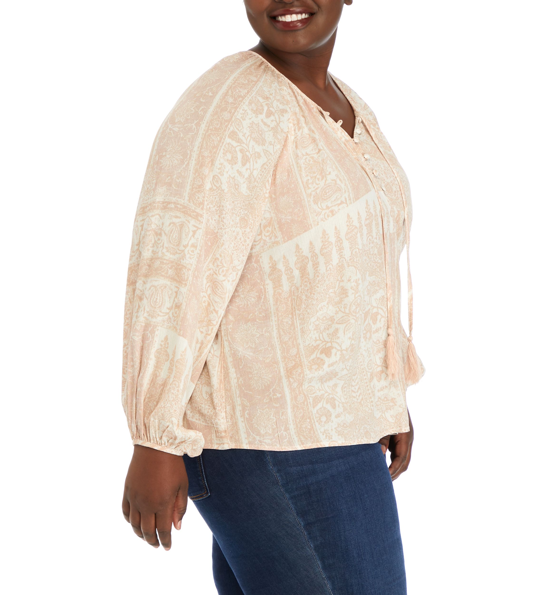 Plus Size Pintuck Blouse 