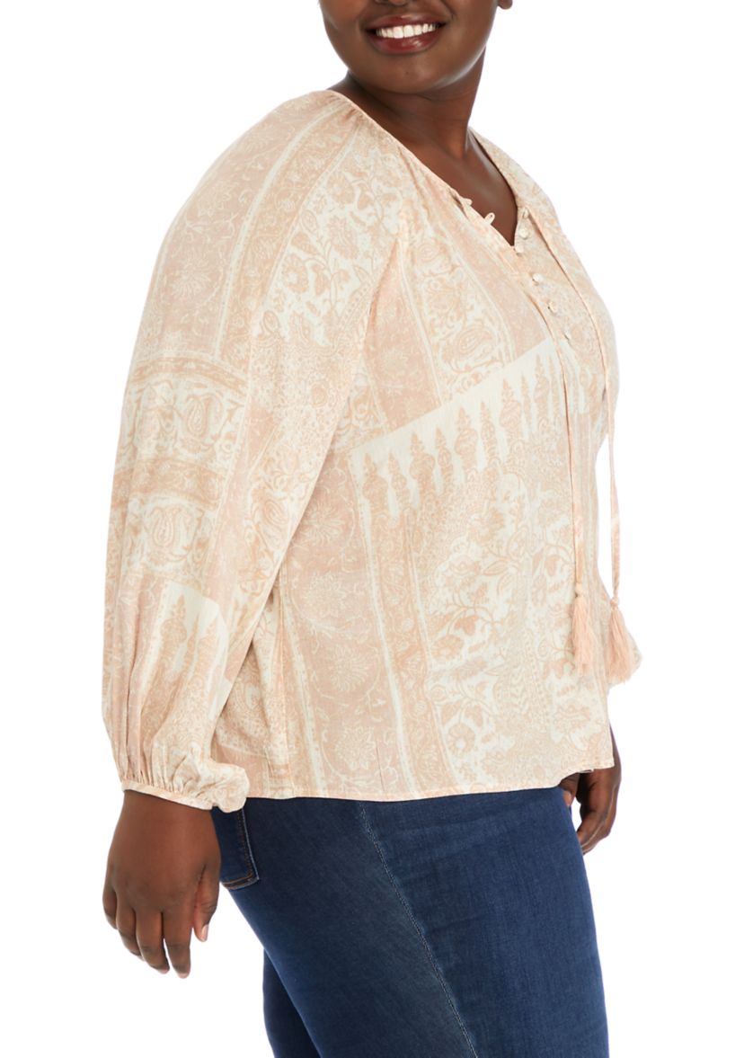 Plus Size Pintuck Blouse 