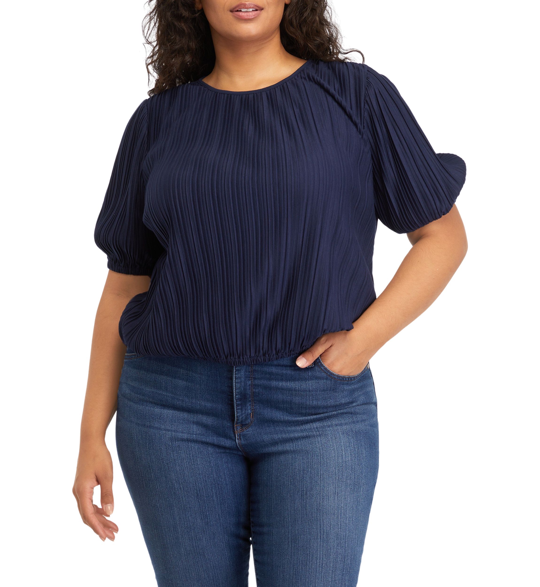 Plus Size Bubble Hem Top