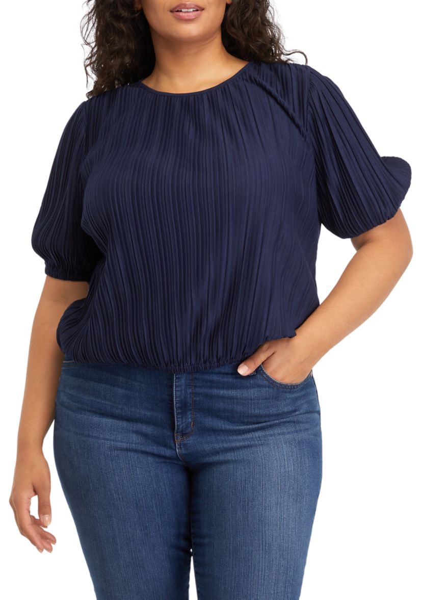 Plus Size Bubble Hem Top