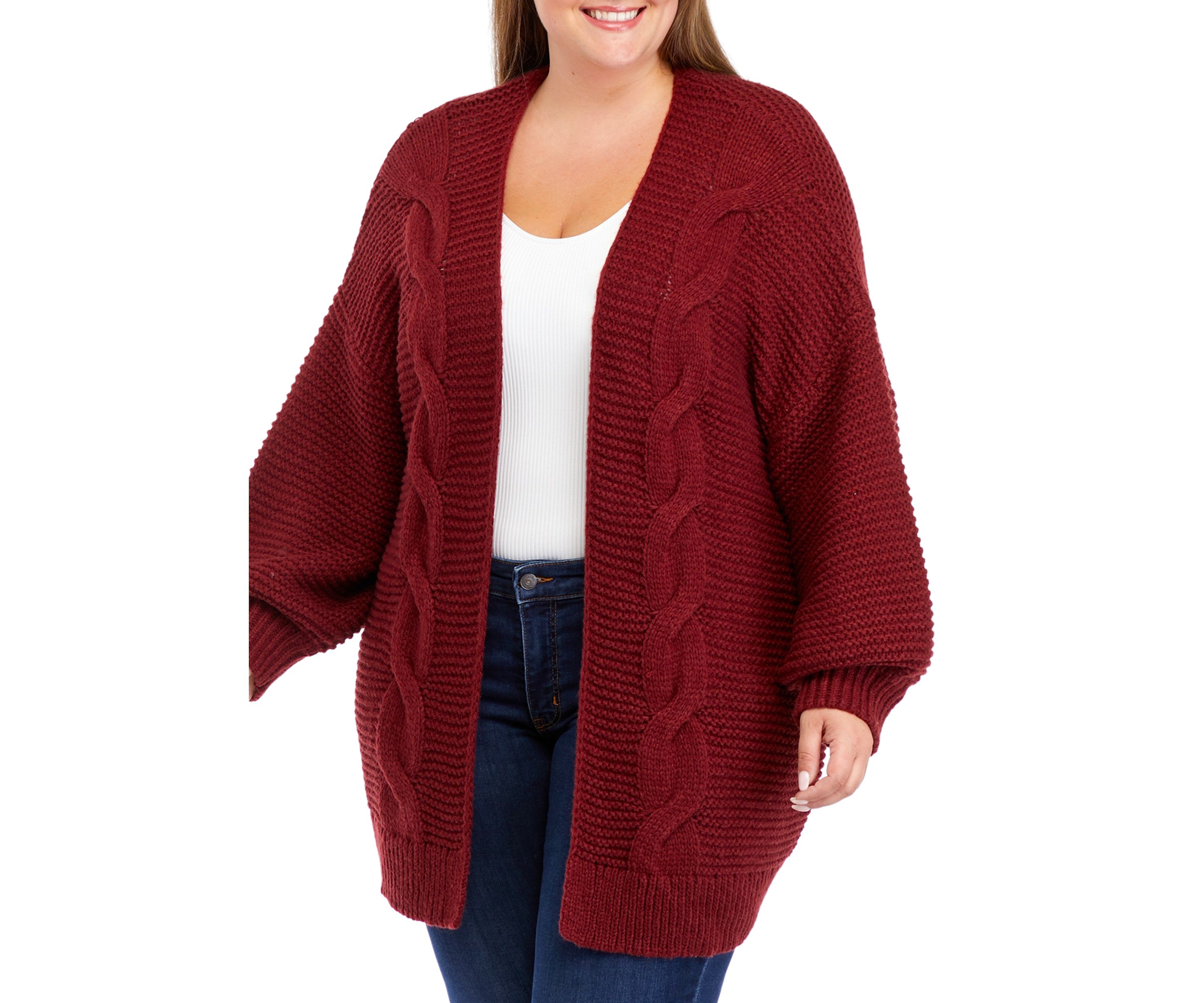 Plus Size Open Front Cardigan