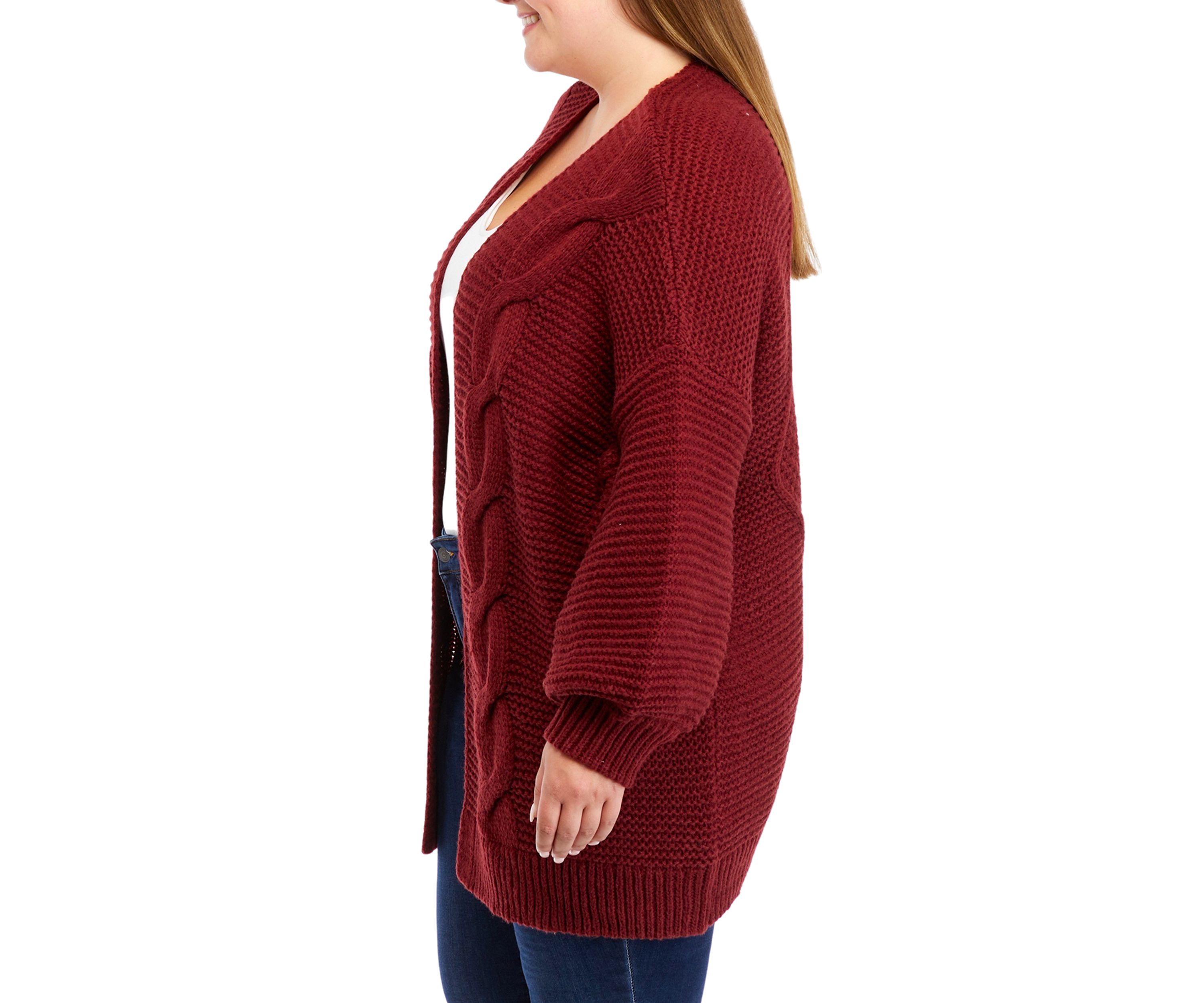 Plus Size Open Front Cardigan