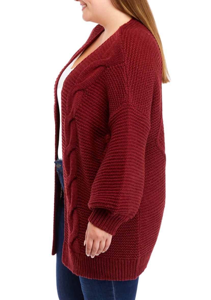 Plus Size Open Front Cardigan
