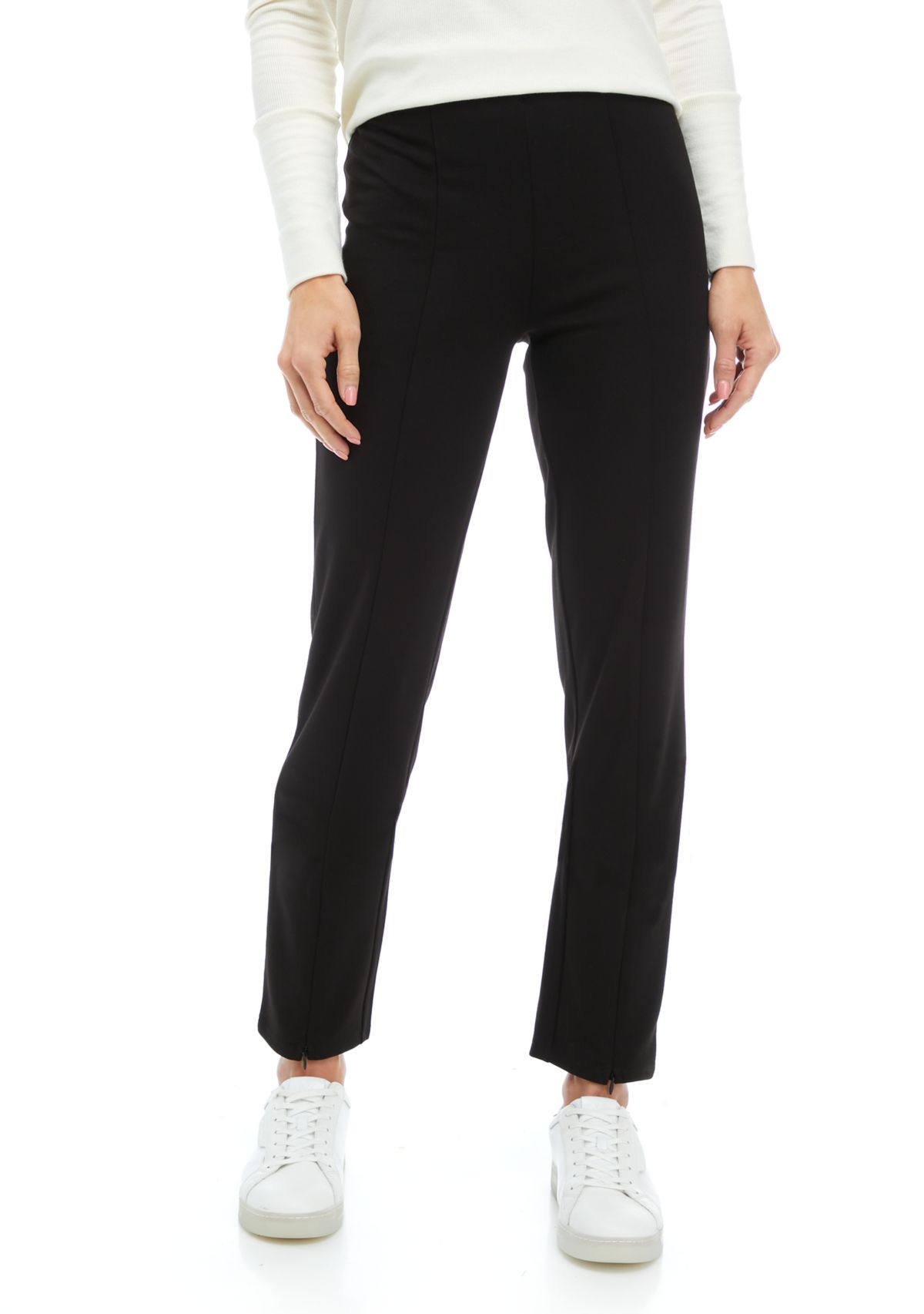 Womens Ankle Slit Ponte Pants
