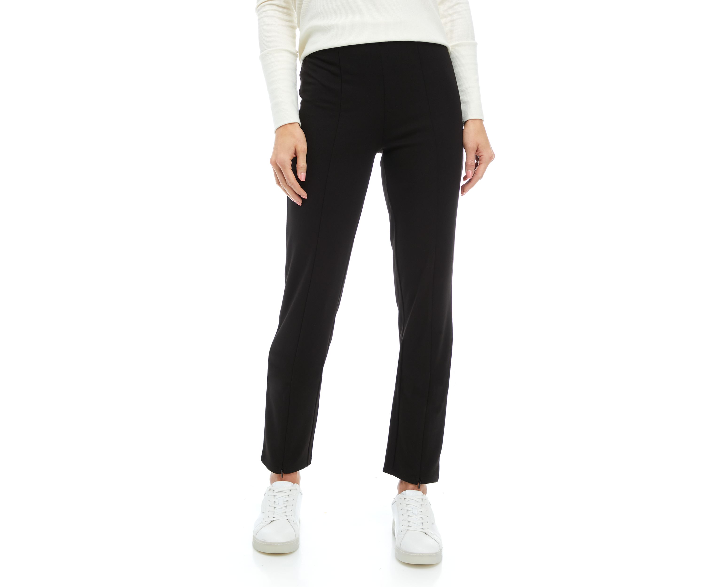 Womens Ankle Slit Ponte Pants