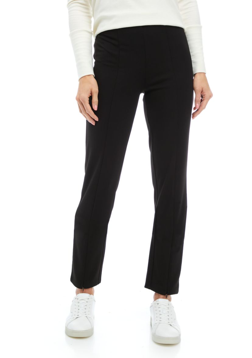 Womens Ankle Slit Ponte Pants