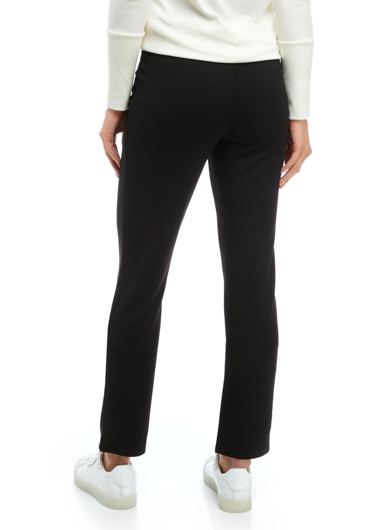 Womens Ankle Slit Ponte Pants
