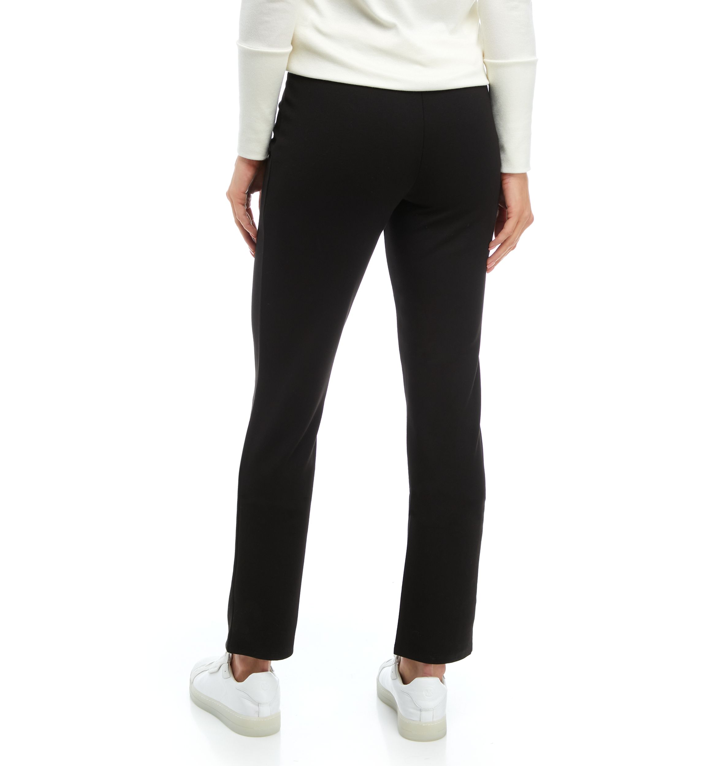 Womens Ankle Slit Ponte Pants
