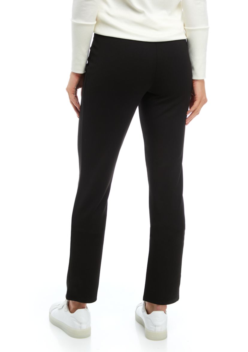Womens Ankle Slit Ponte Pants