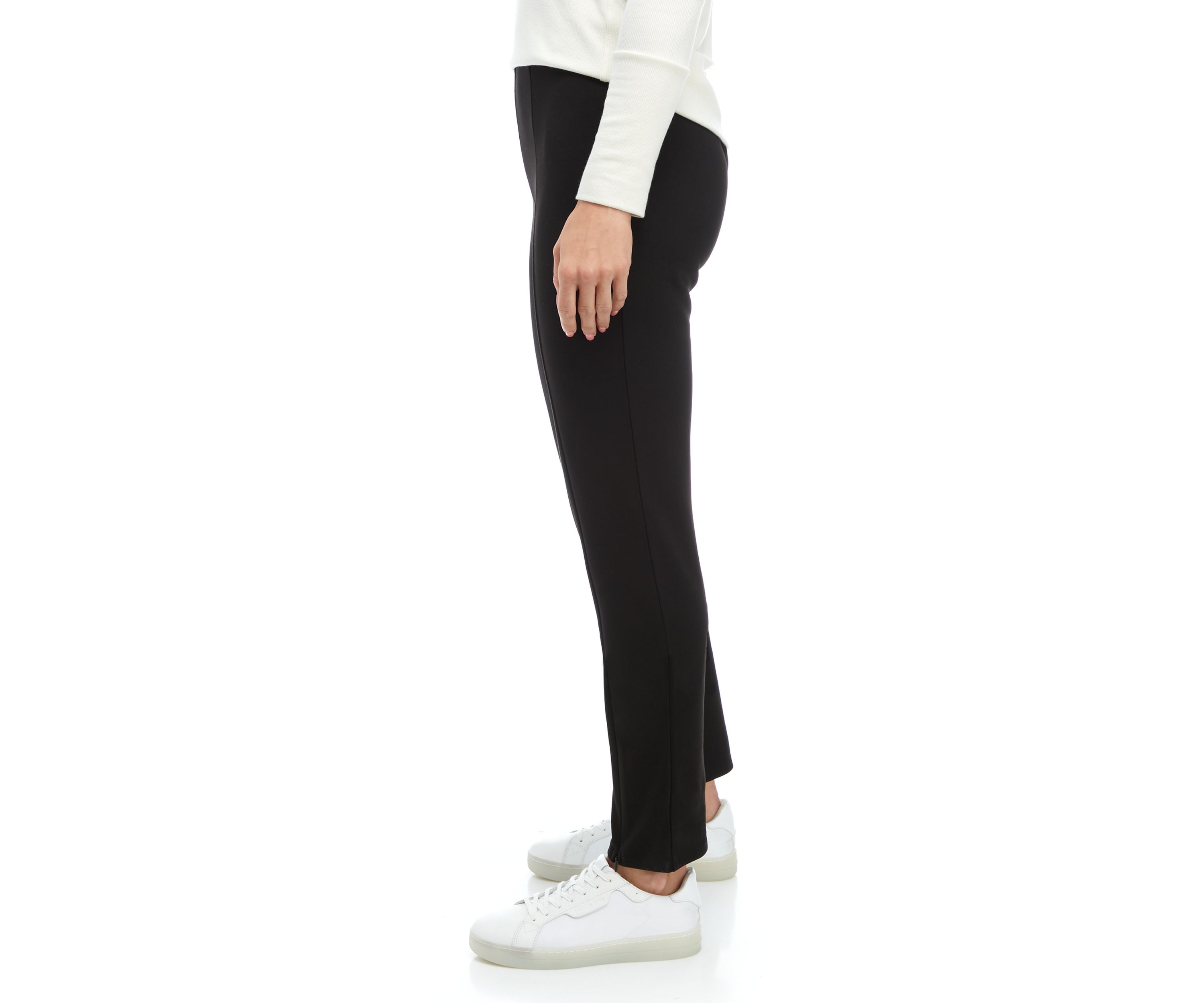 Womens Ankle Slit Ponte Pants