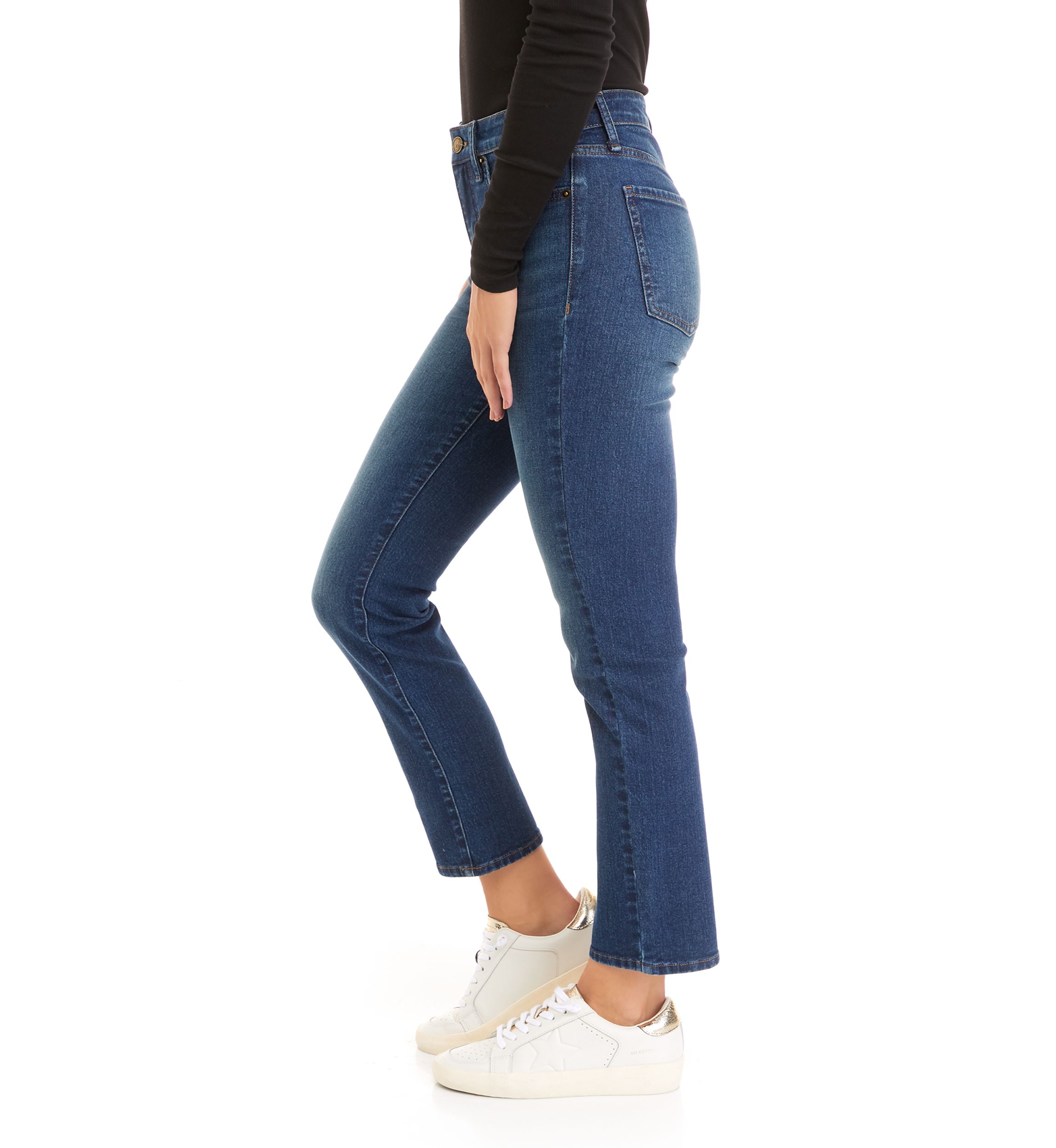 Womens High Rise Slim Straight Jeans