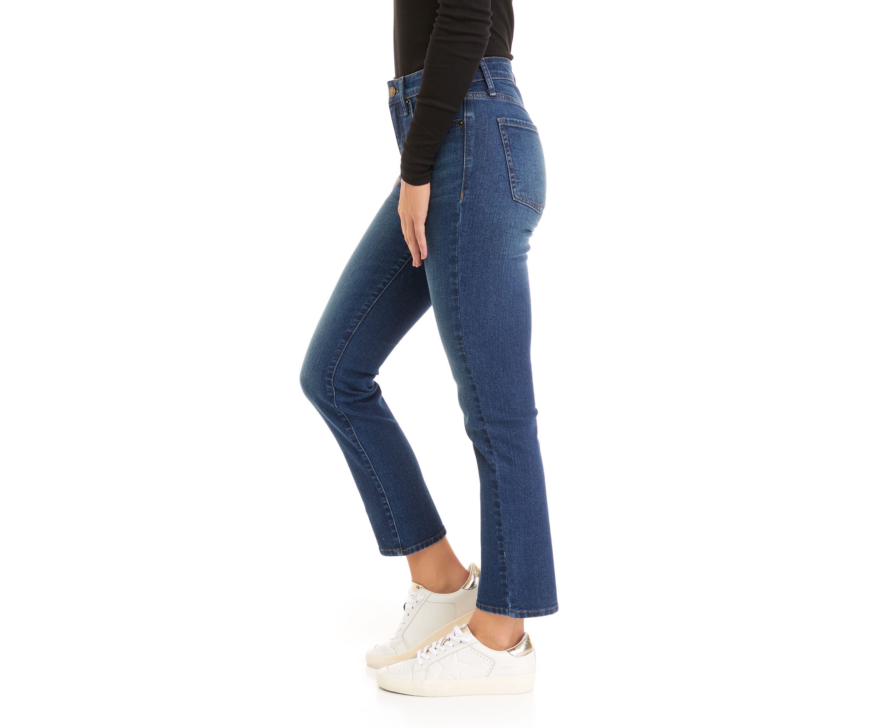 Womens High Rise Slim Straight Jeans