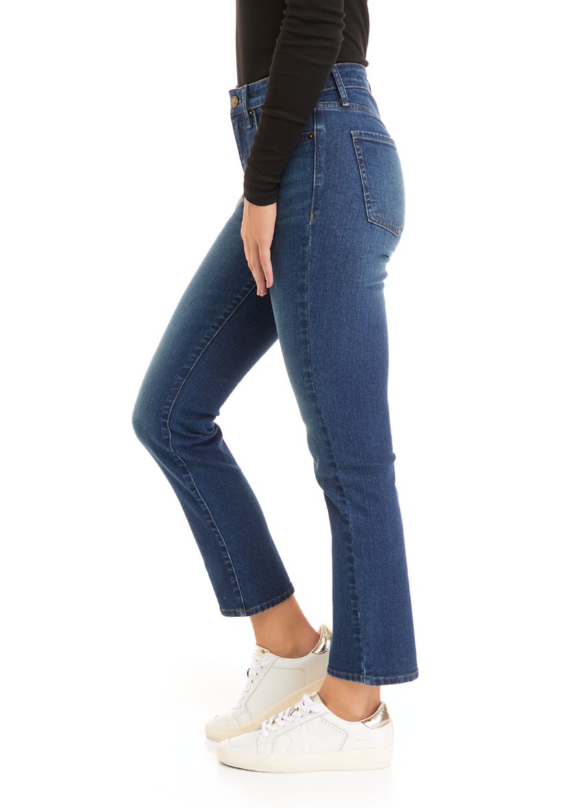 Womens High Rise Slim Straight Jeans