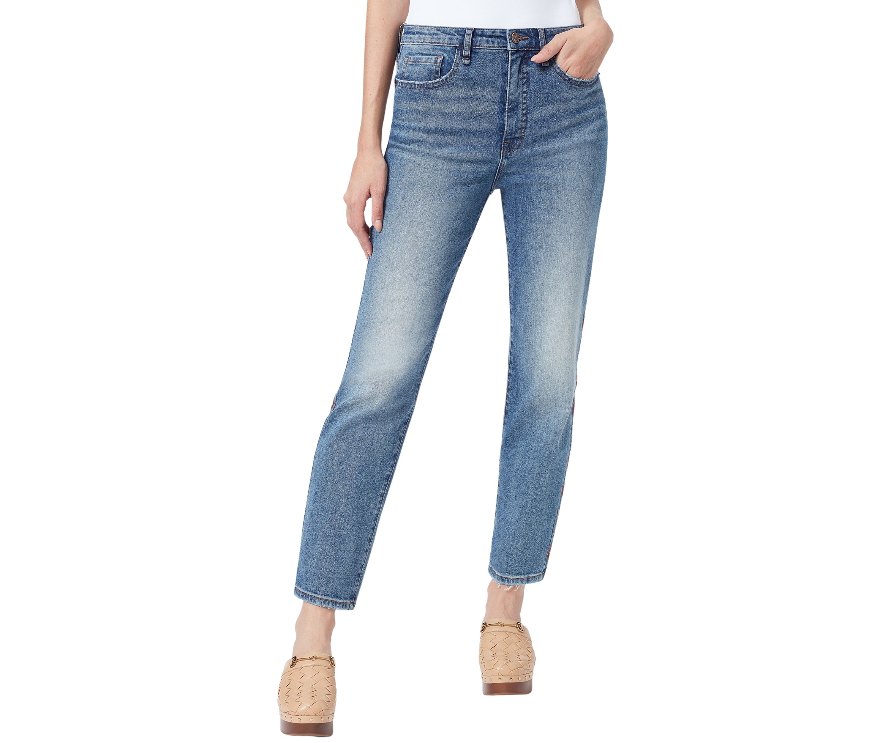 Womens High Rise Slim Straight Jeans