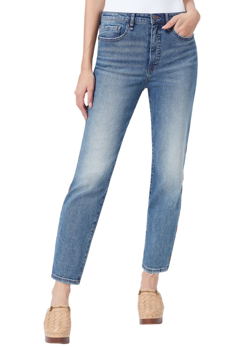 Womens High Rise Slim Straight Jeans
